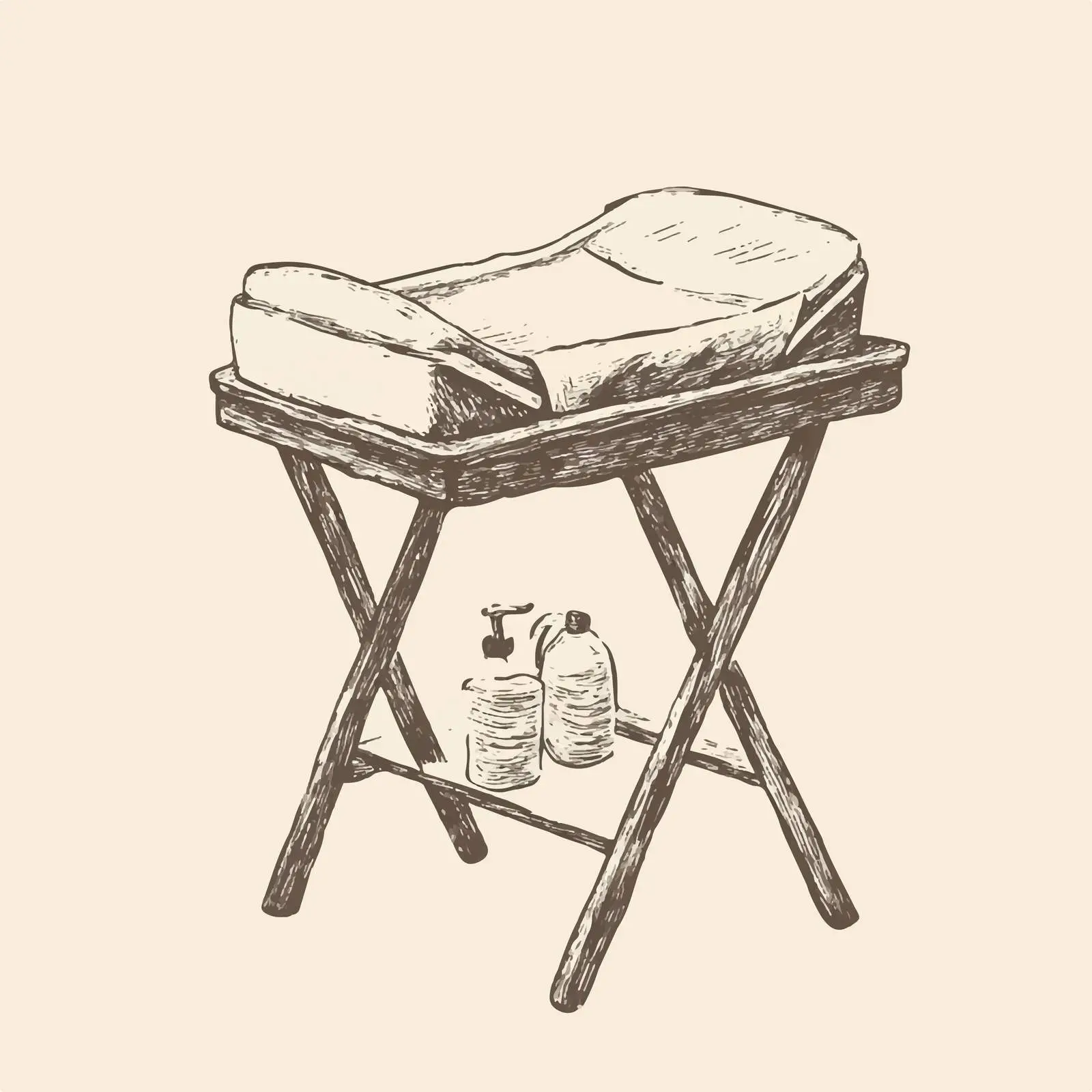 Hand-Drawn Baby Changing Table Sketch Icon — free download from Dotvec