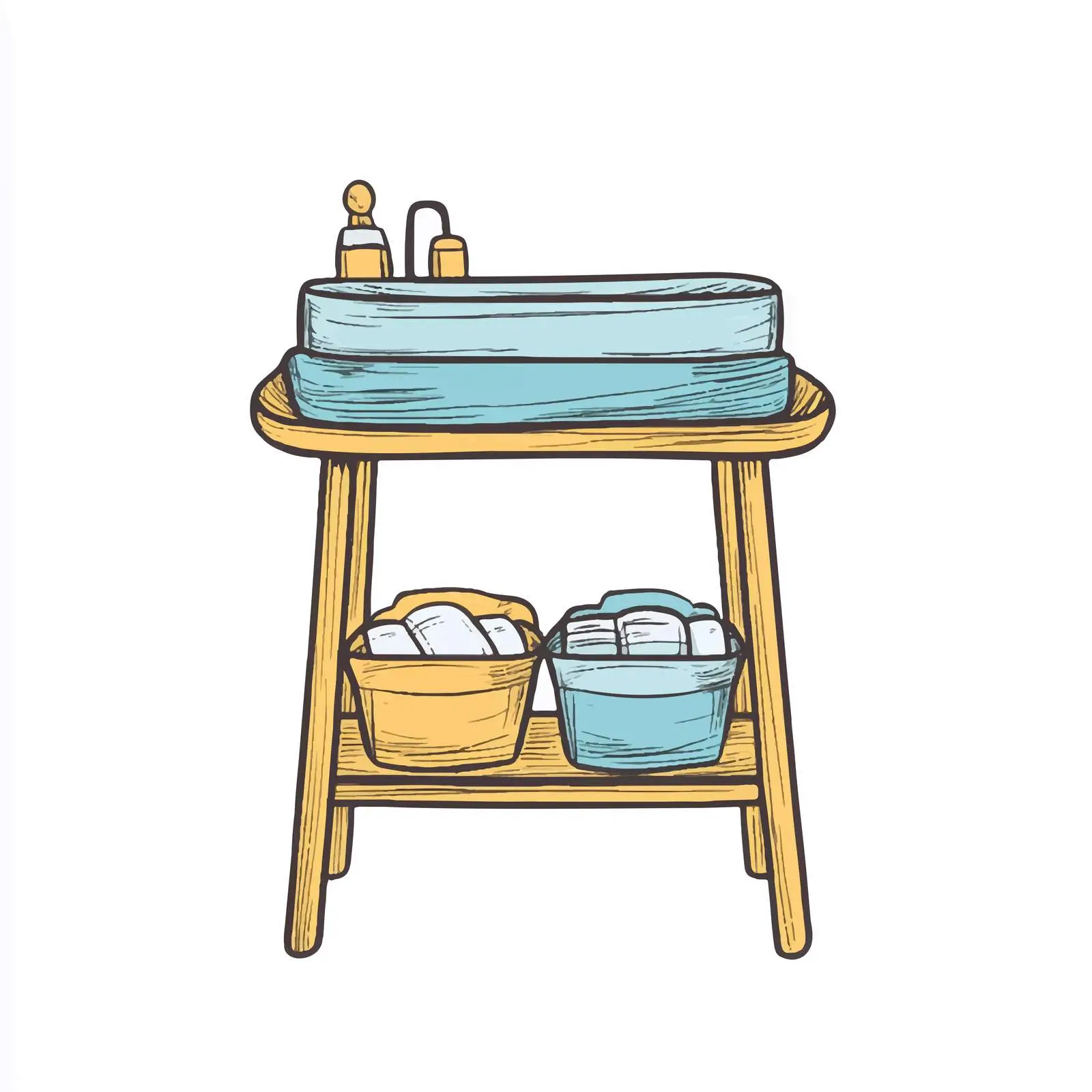 Hand-Drawn Baby Changing Table Sketch Design — free download from Dotvec