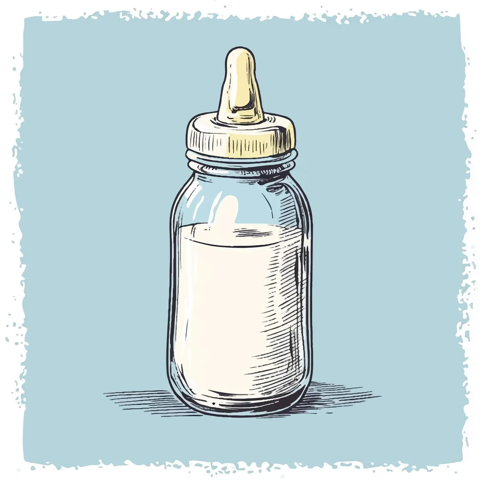 Hand-Drawn Baby Milk Bottle Vector Illustration — free download from Dotvec
