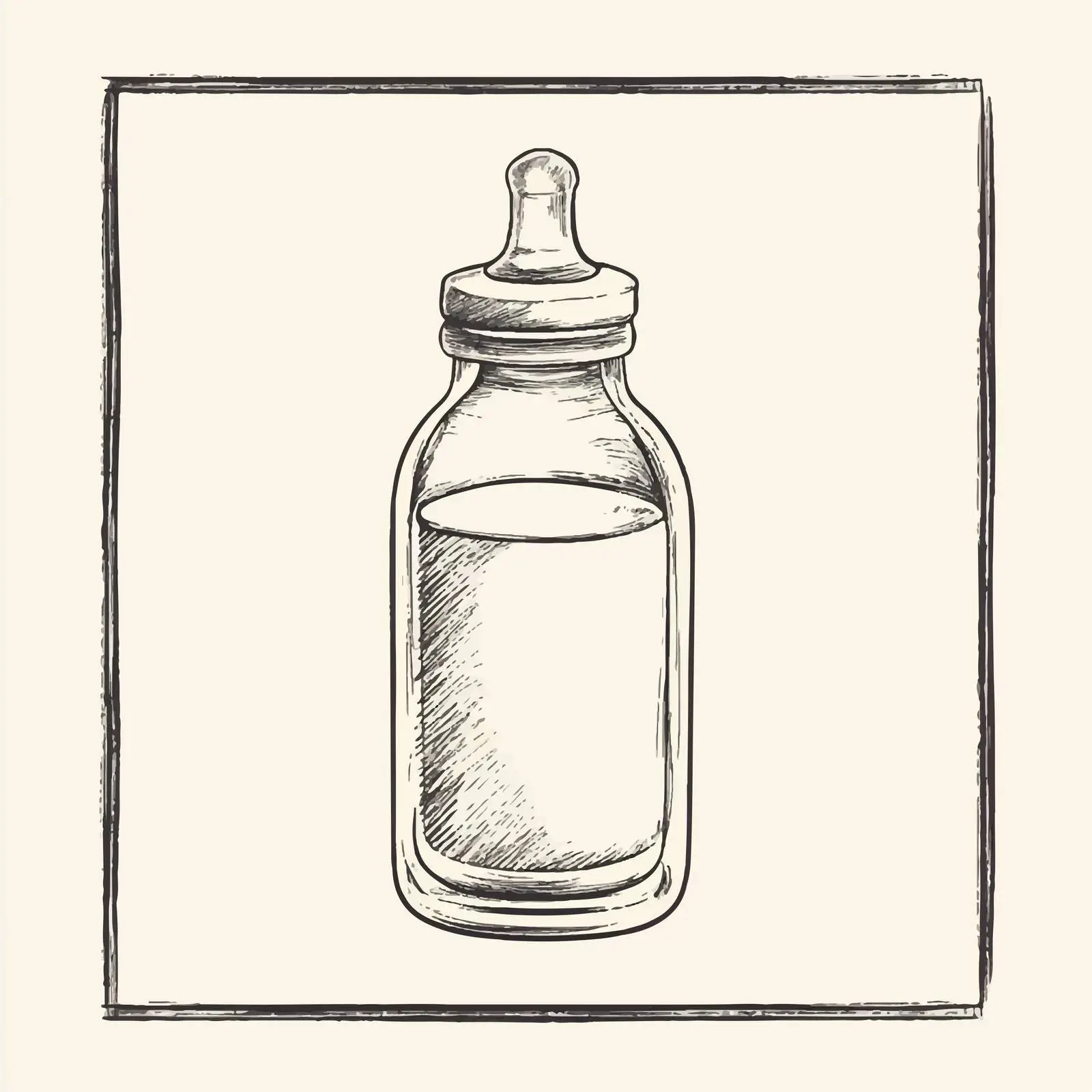Hand Drawn Baby Milk Bottle Sketch — free download from Dotvec