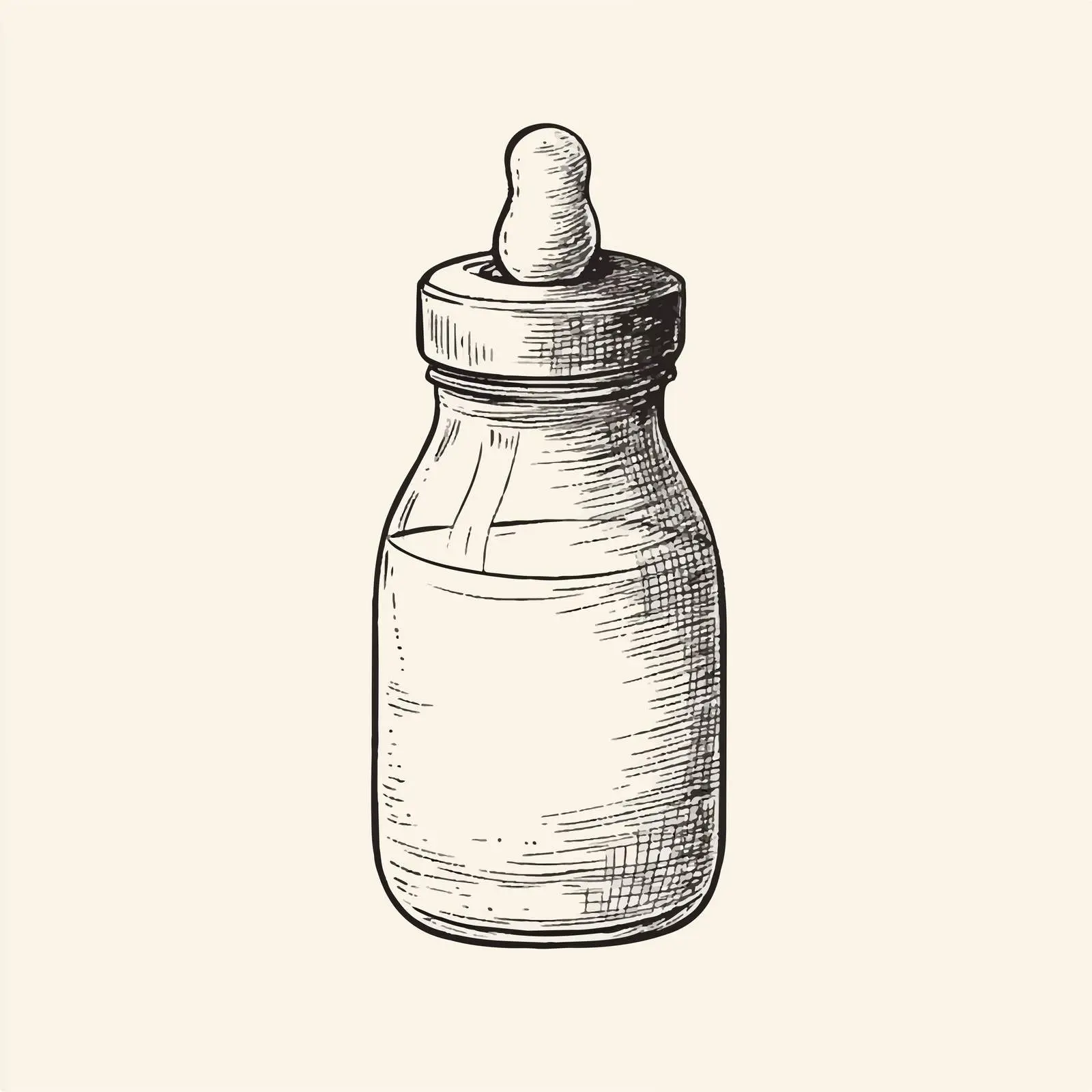 Hand Drawn Baby Milk Bottle Vector Illustration — free download from Dotvec