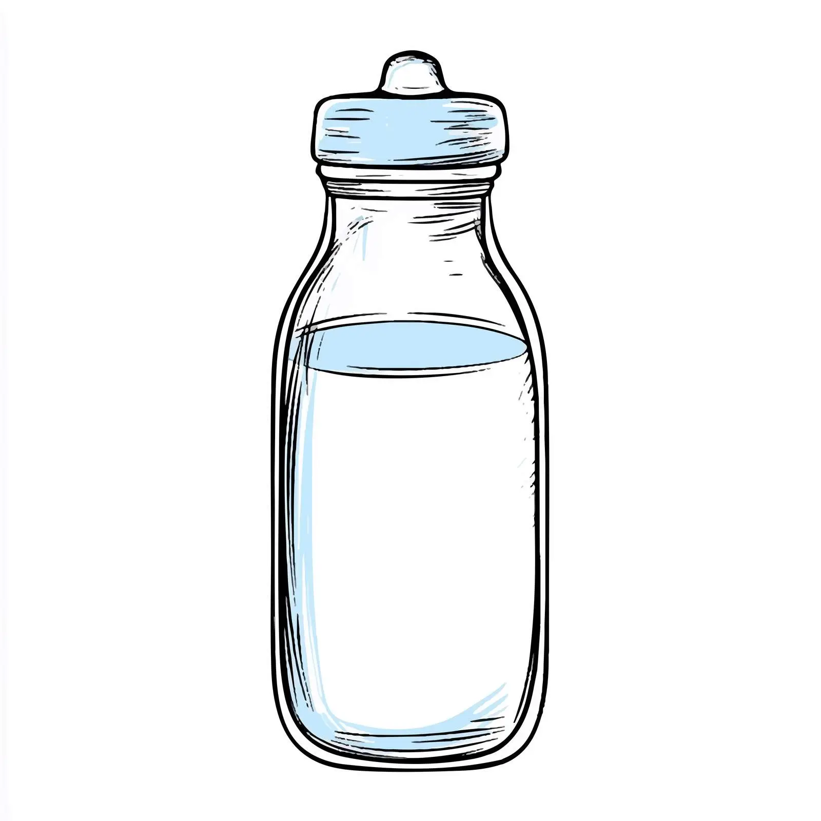 Hand Drawn Baby Milk Bottle Sketch Vector — free download from Dotvec