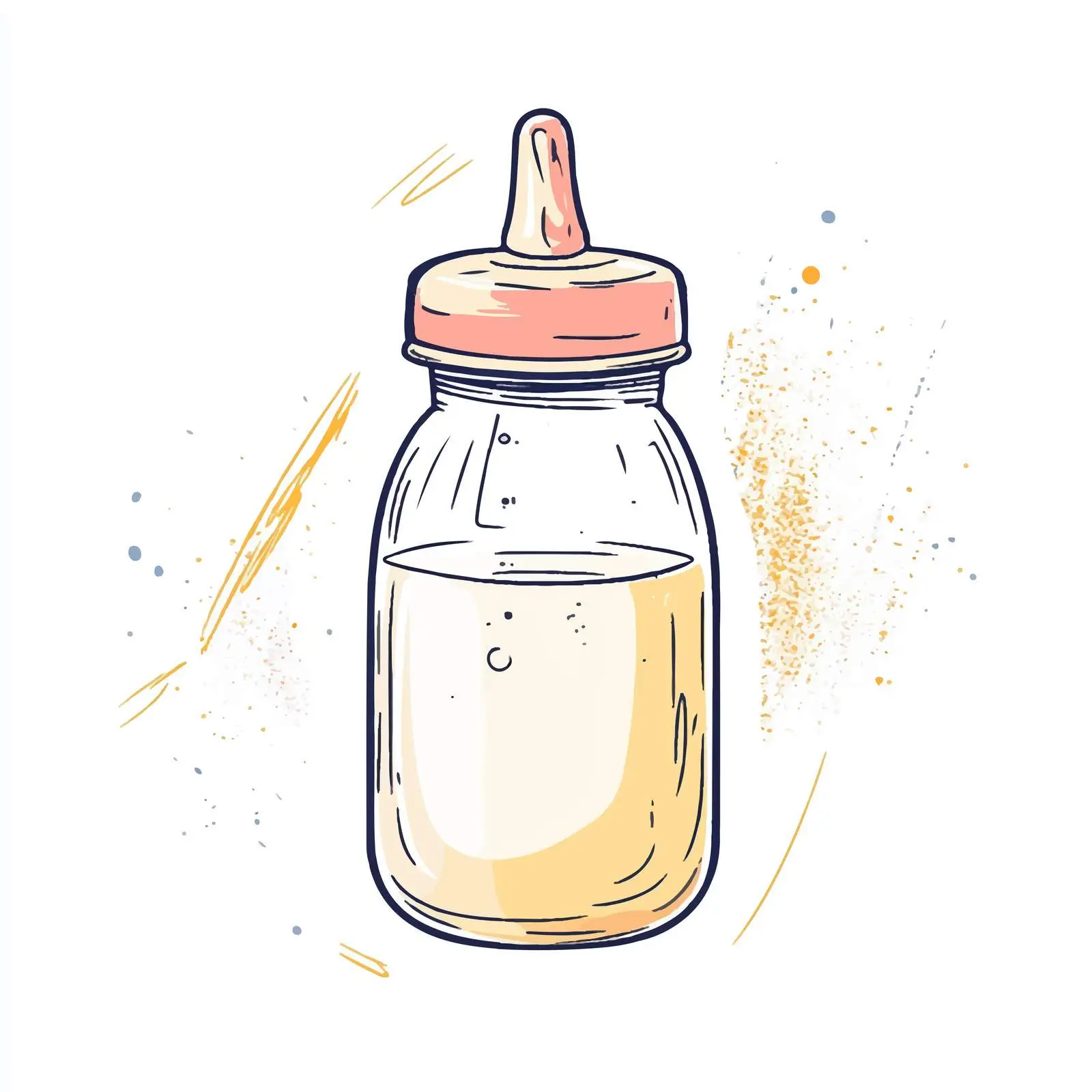 Hand Drawn Baby Milk Bottle Sketch — free download from Dotvec