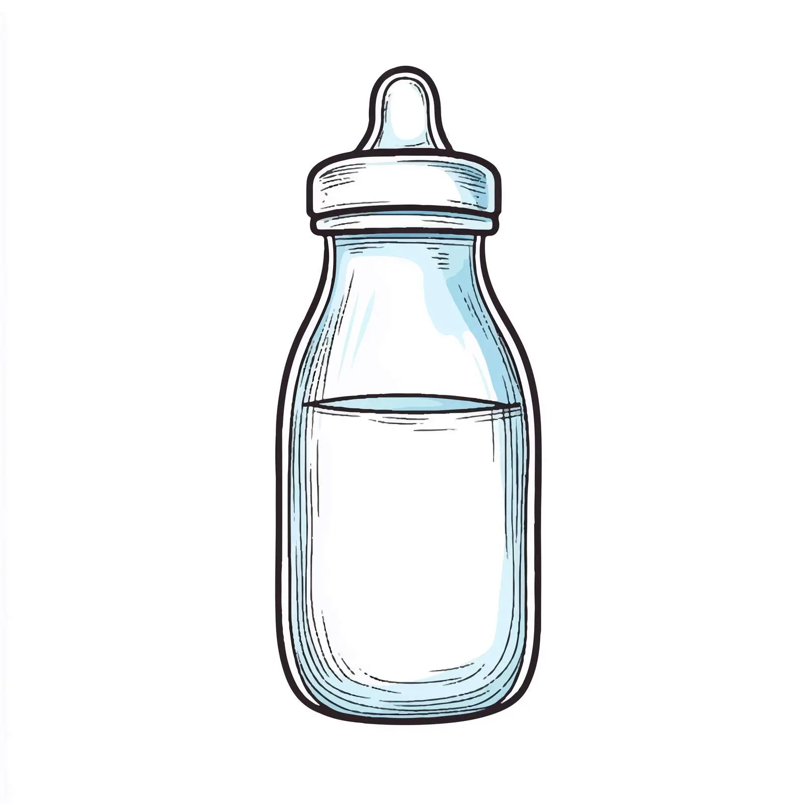 Hand Drawn Baby Milk Bottle Sketch Vector — free download from Dotvec