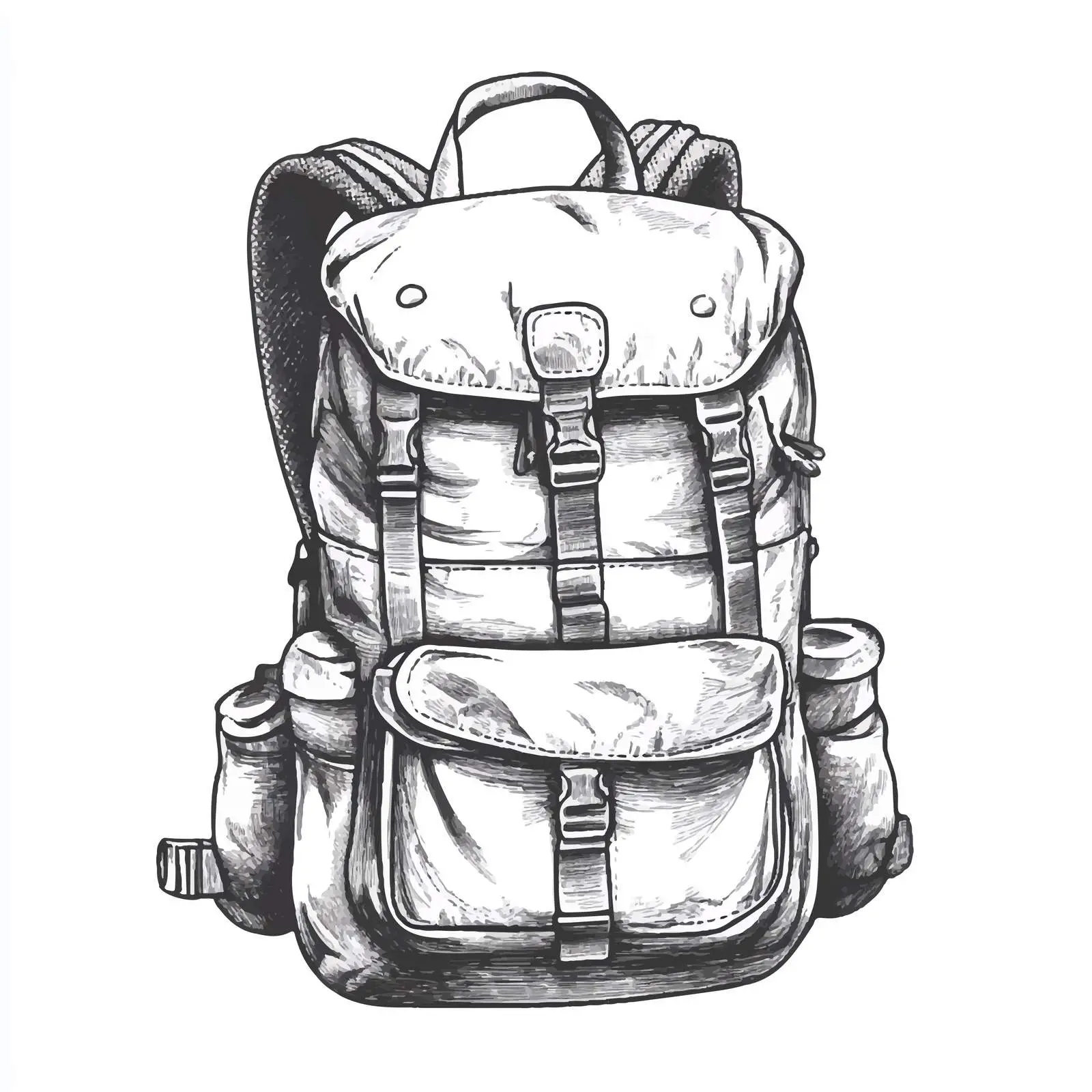 Hand-Drawn Backpack Icon on White Background — free download from Dotvec