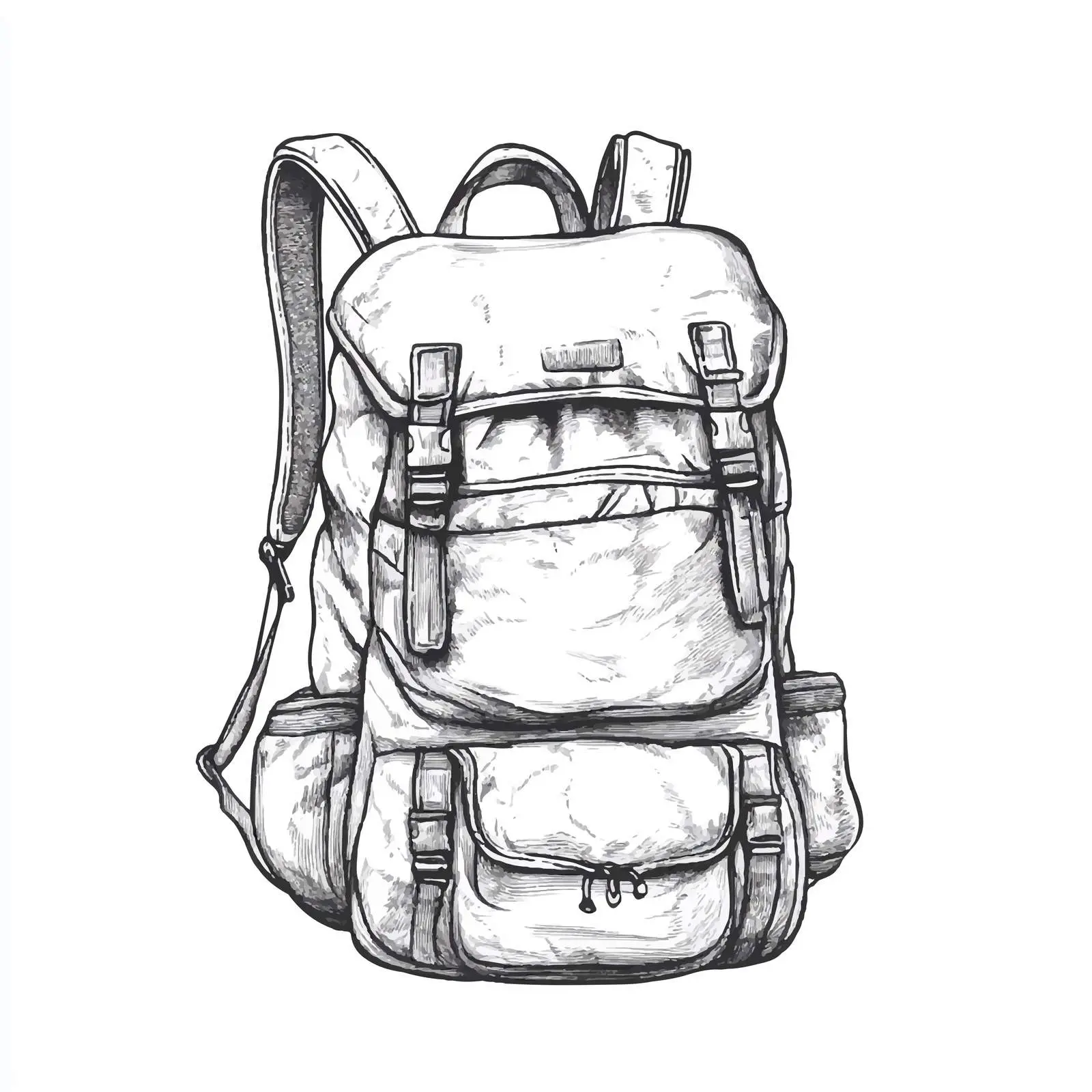 Hand Drawn Backpack Sketch Symbol — free download from Dotvec