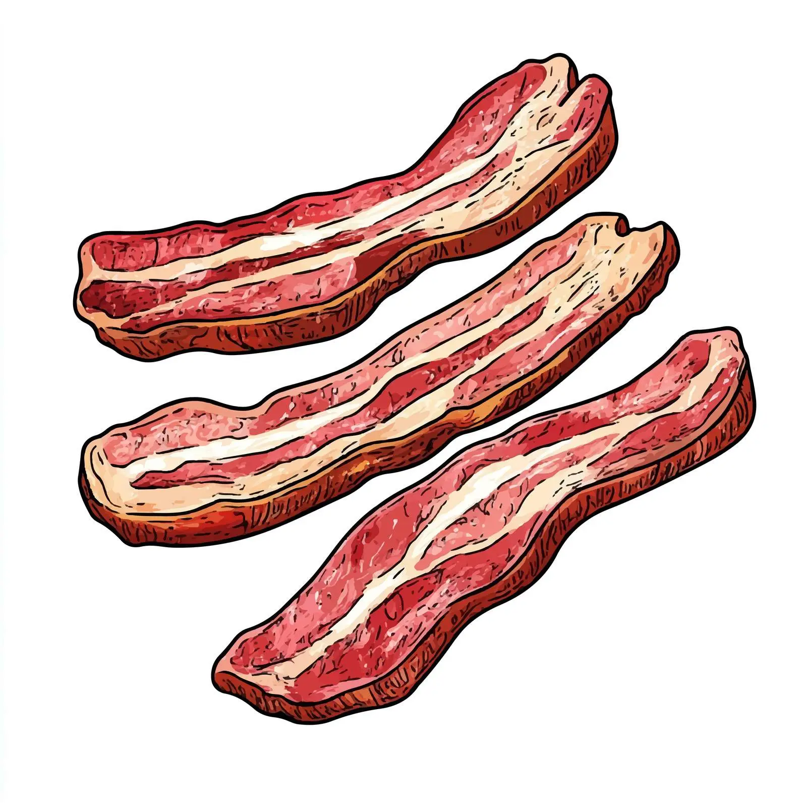 Hand Drawn Bacon Sketch Isolated on White — free download from Dotvec