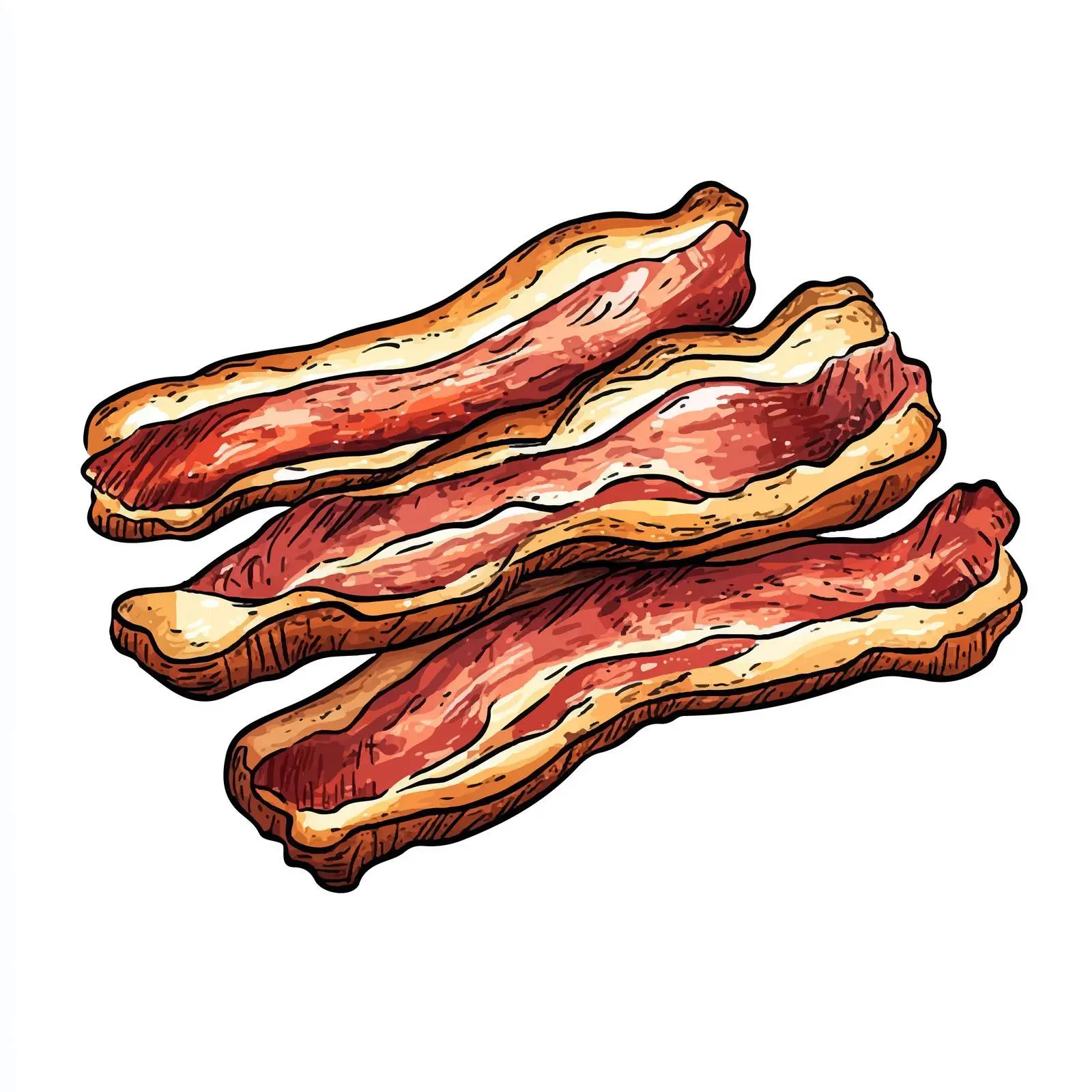 Hand Drawn Bacon Sketch Isolated on White Background — free download from Dotvec