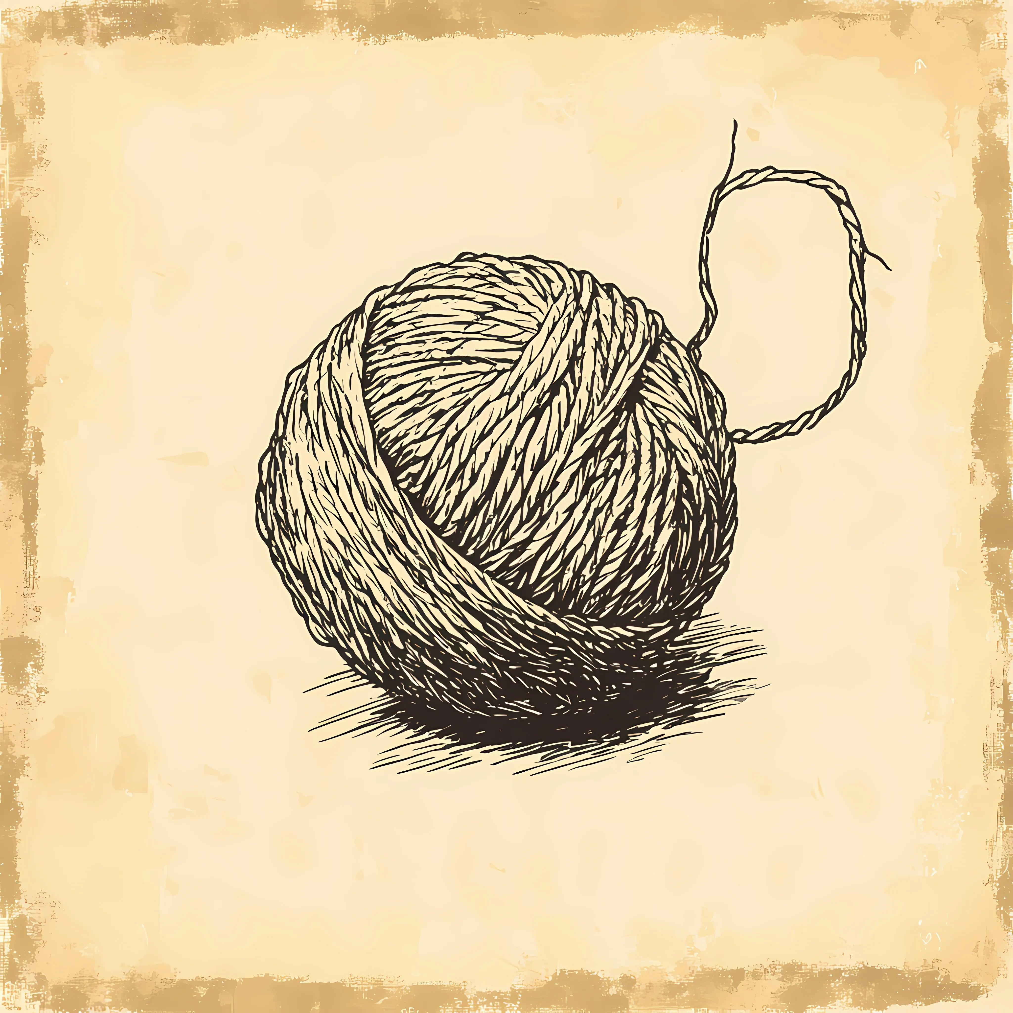 Hand Drawn Knitting Wool Ball Sketch — free download from Dotvec