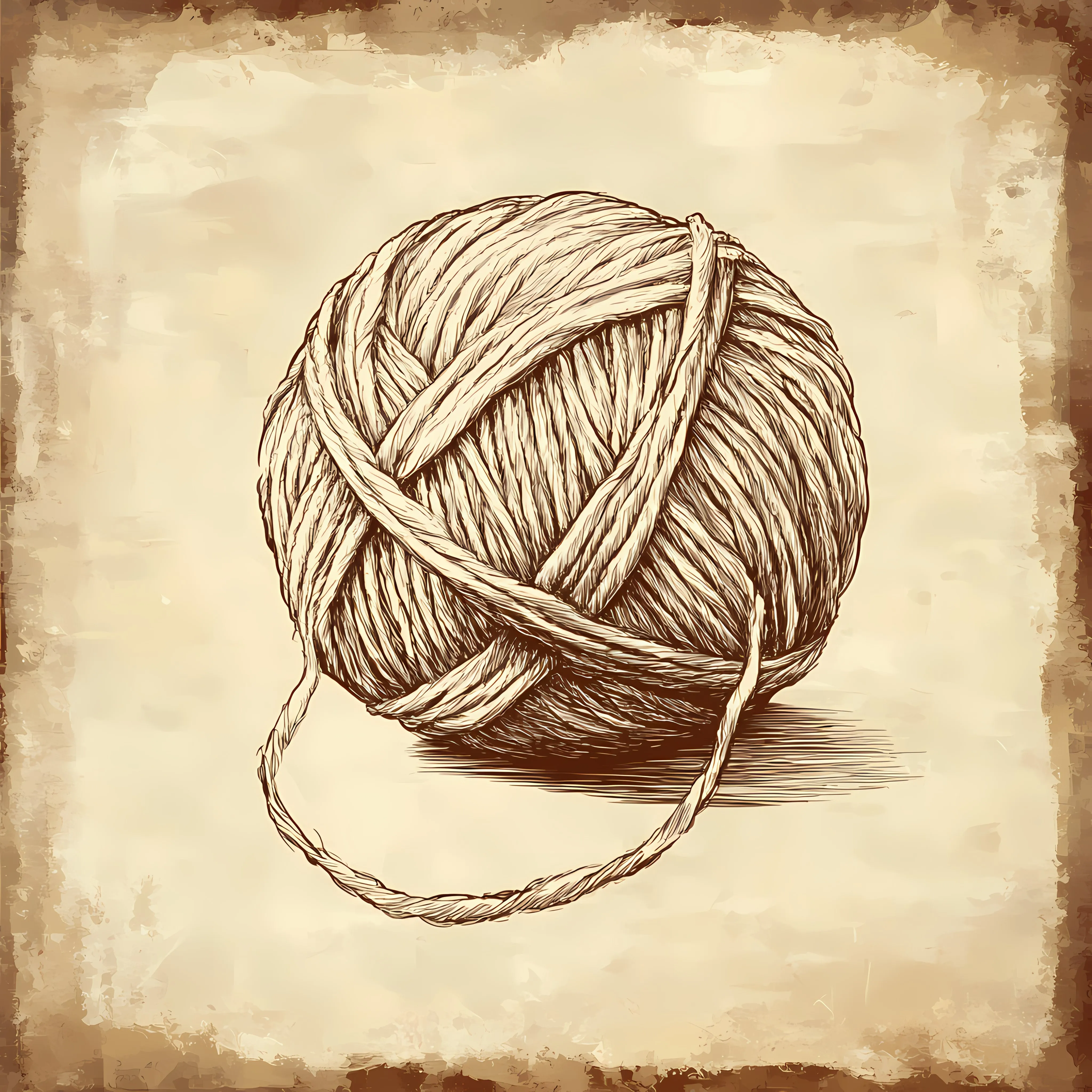 Hand Drawn Knitting Wool Ball Sketch — free download from Dotvec