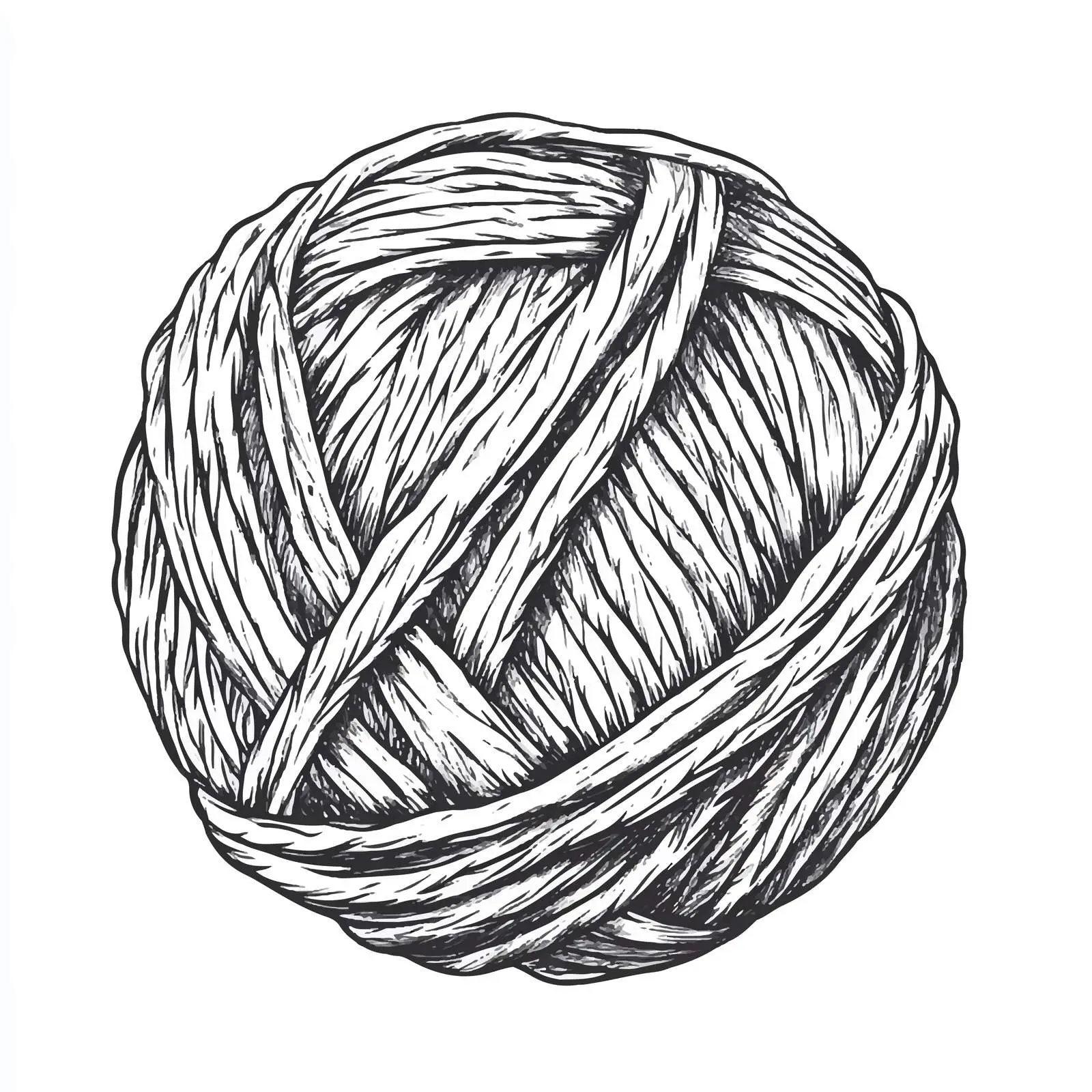 Hand Drawn Knitting Wool Ball Sketch — free download from Dotvec