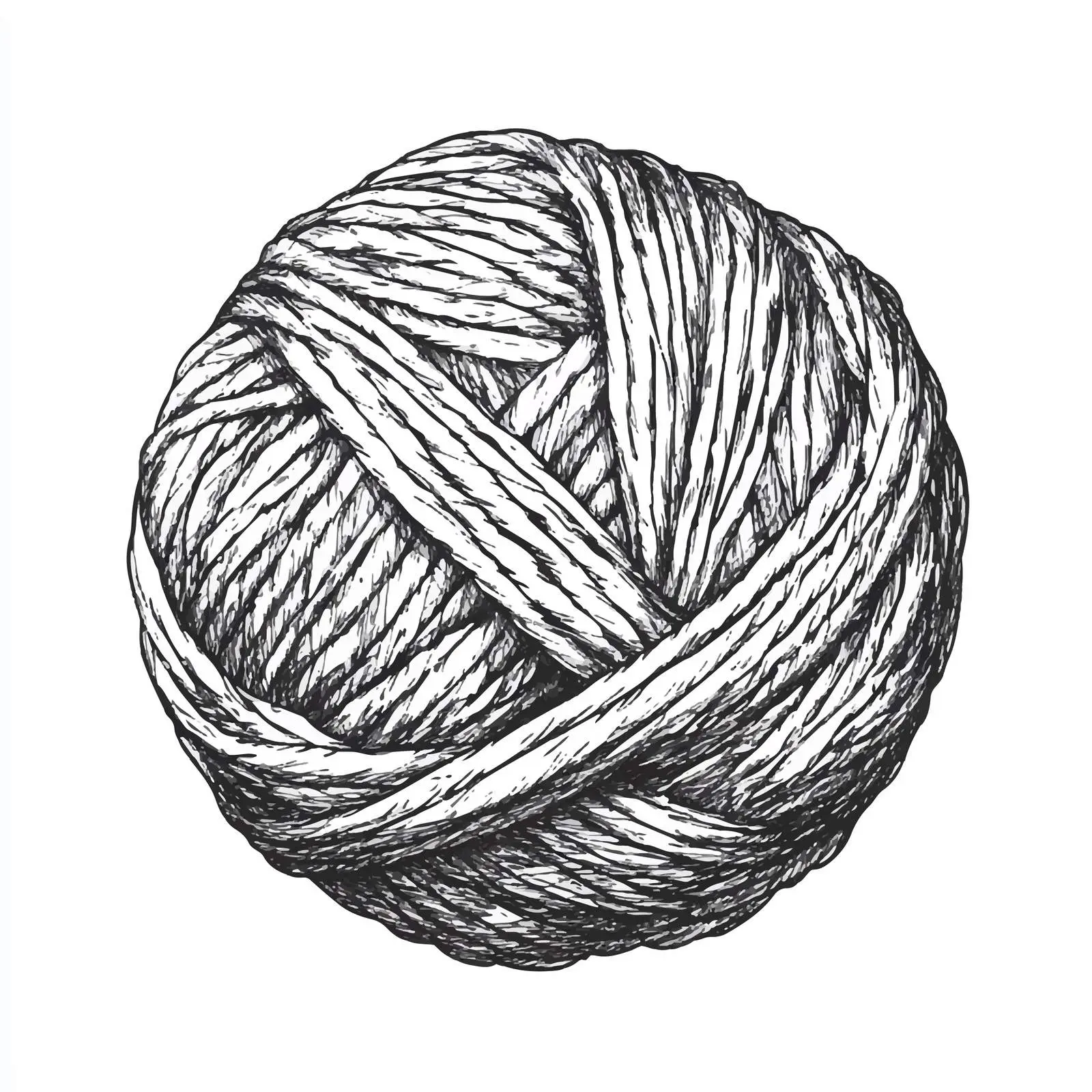 Hand Drawn Knitting Wool Ball Sketch — free download from Dotvec