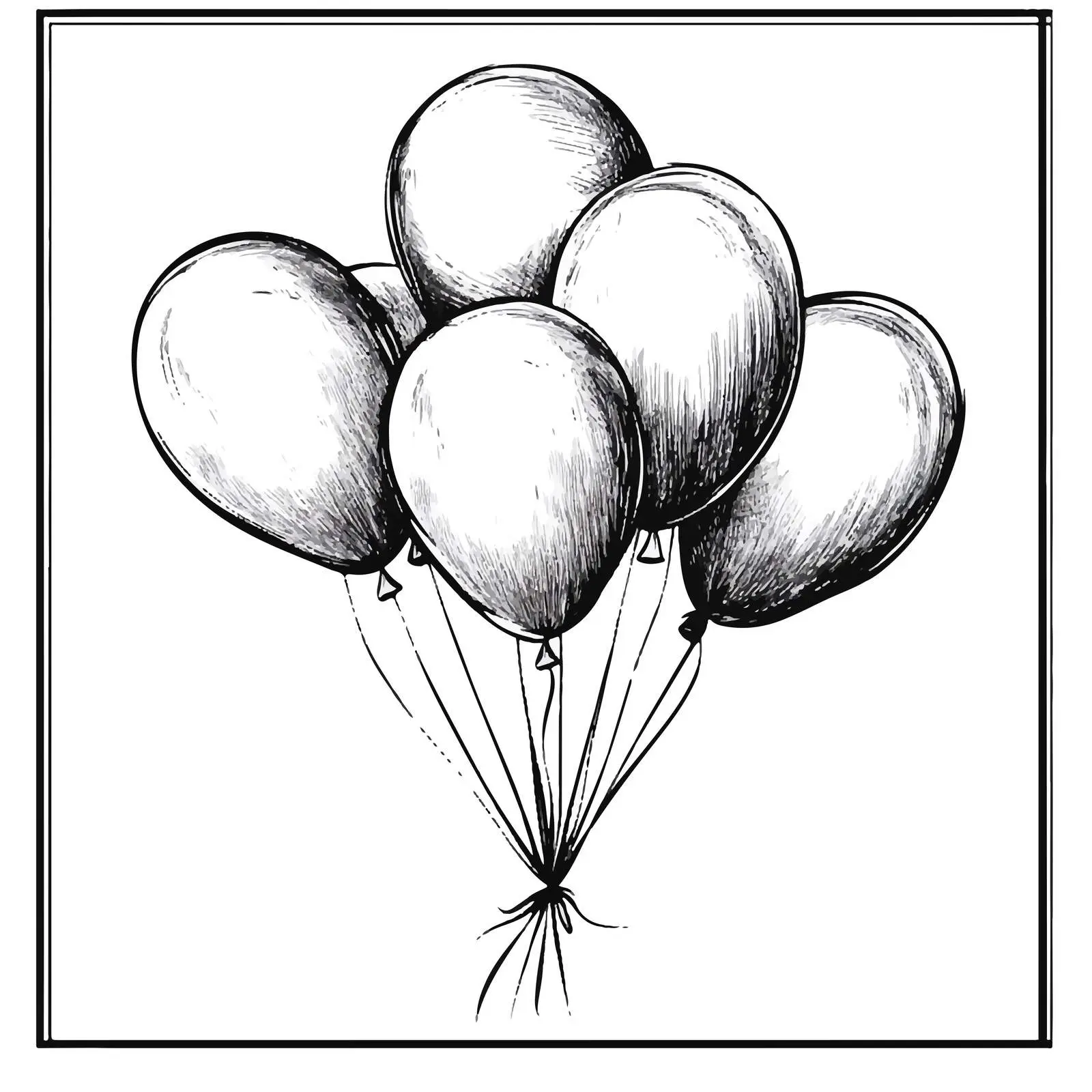 Hand-Drawn Balloon Sketch Symbol on White Background — free download from Dotvec