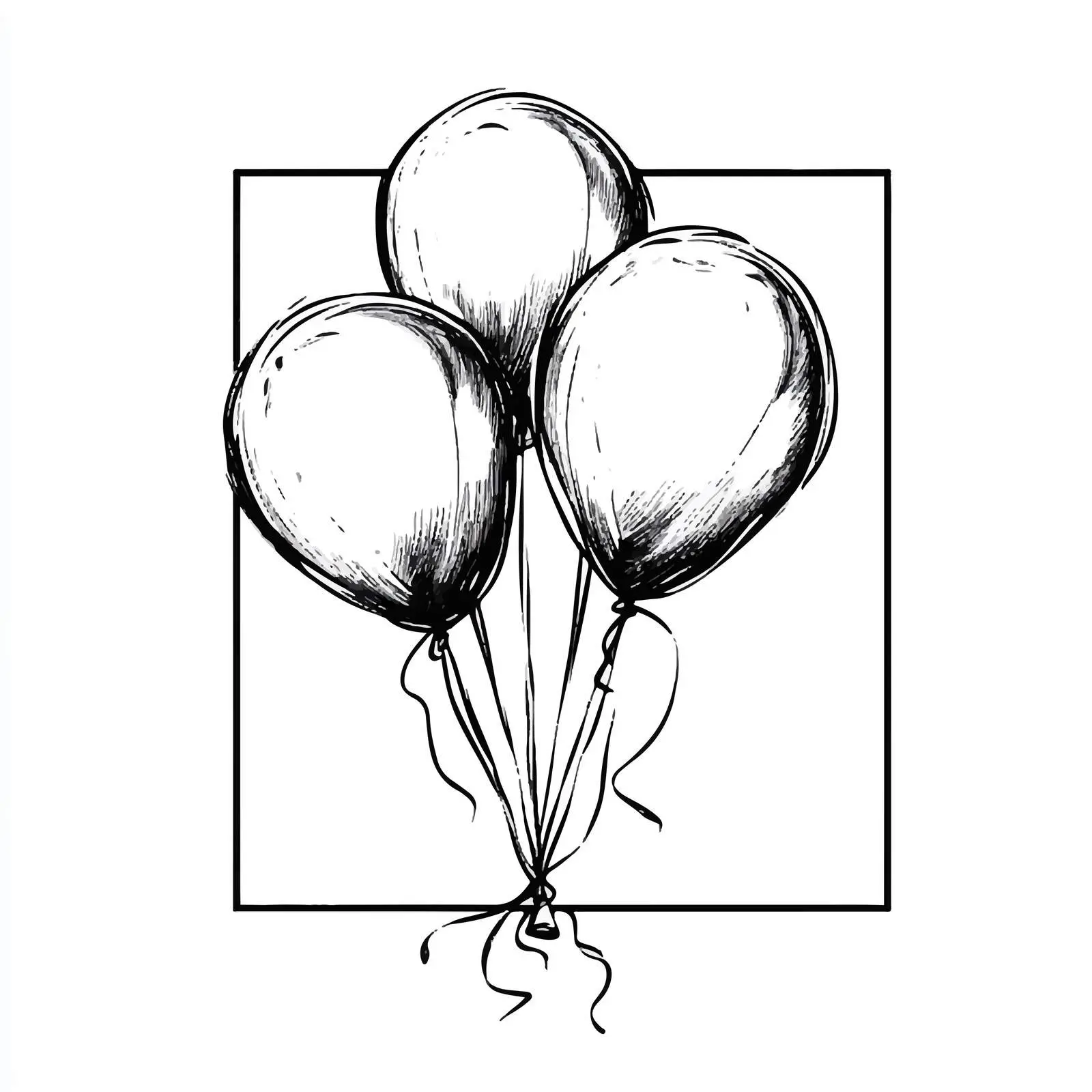 Hand-Drawn Balloons Sketch on White Background — free download from Dotvec