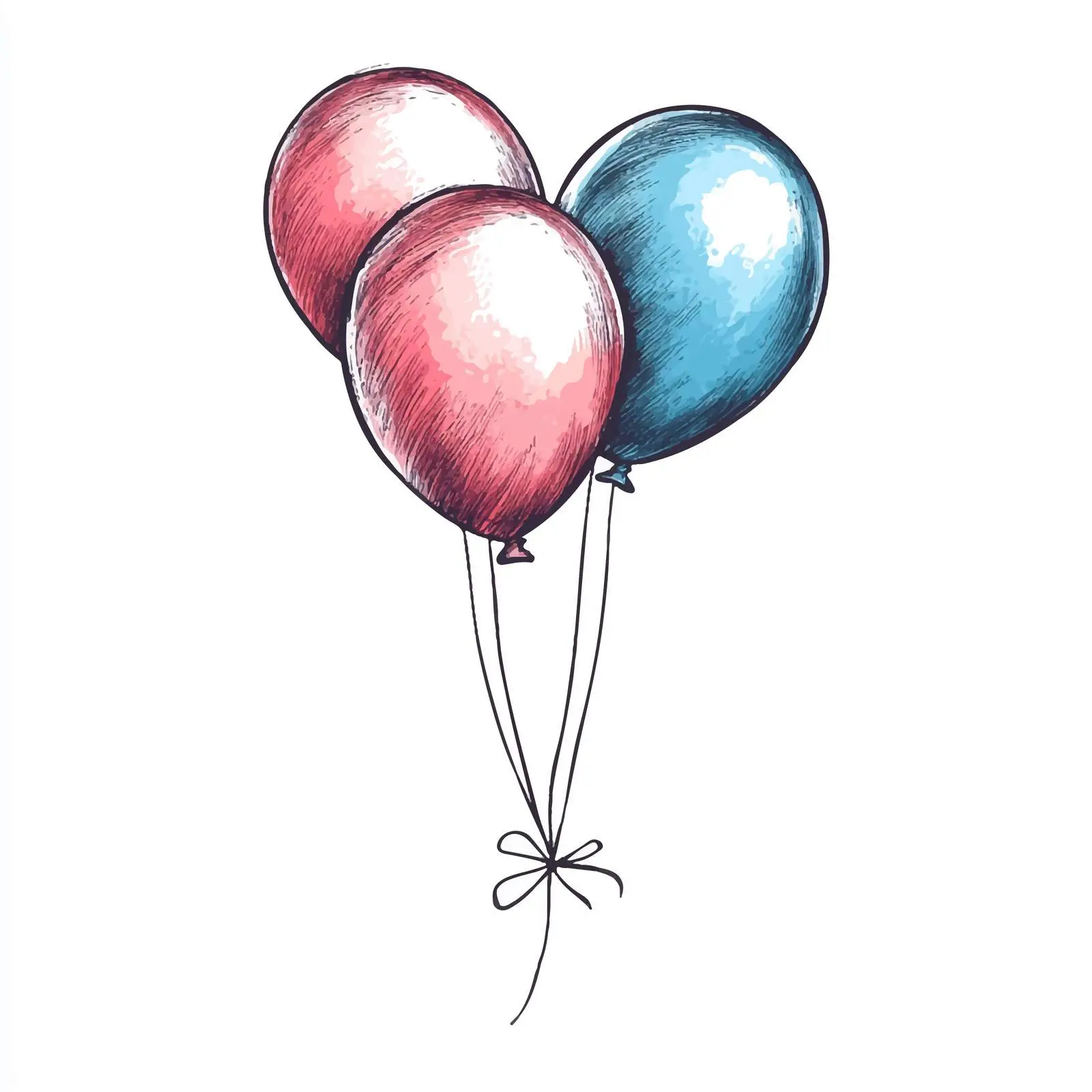 Hand-drawn Sketch of Isolated Balloons — free download from Dotvec
