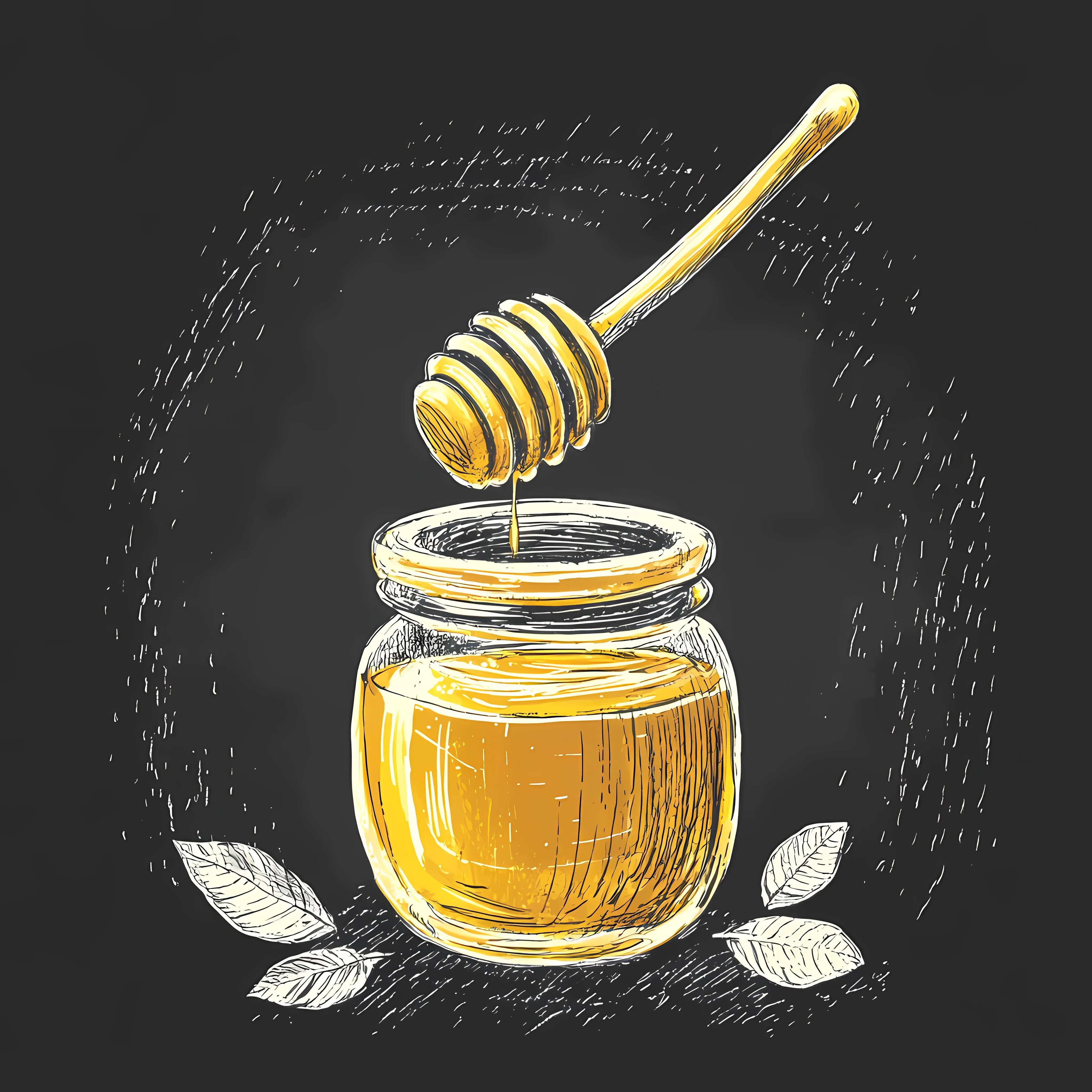 Hand Drawn Honey Sketch on Chalkboard — free download from Dotvec