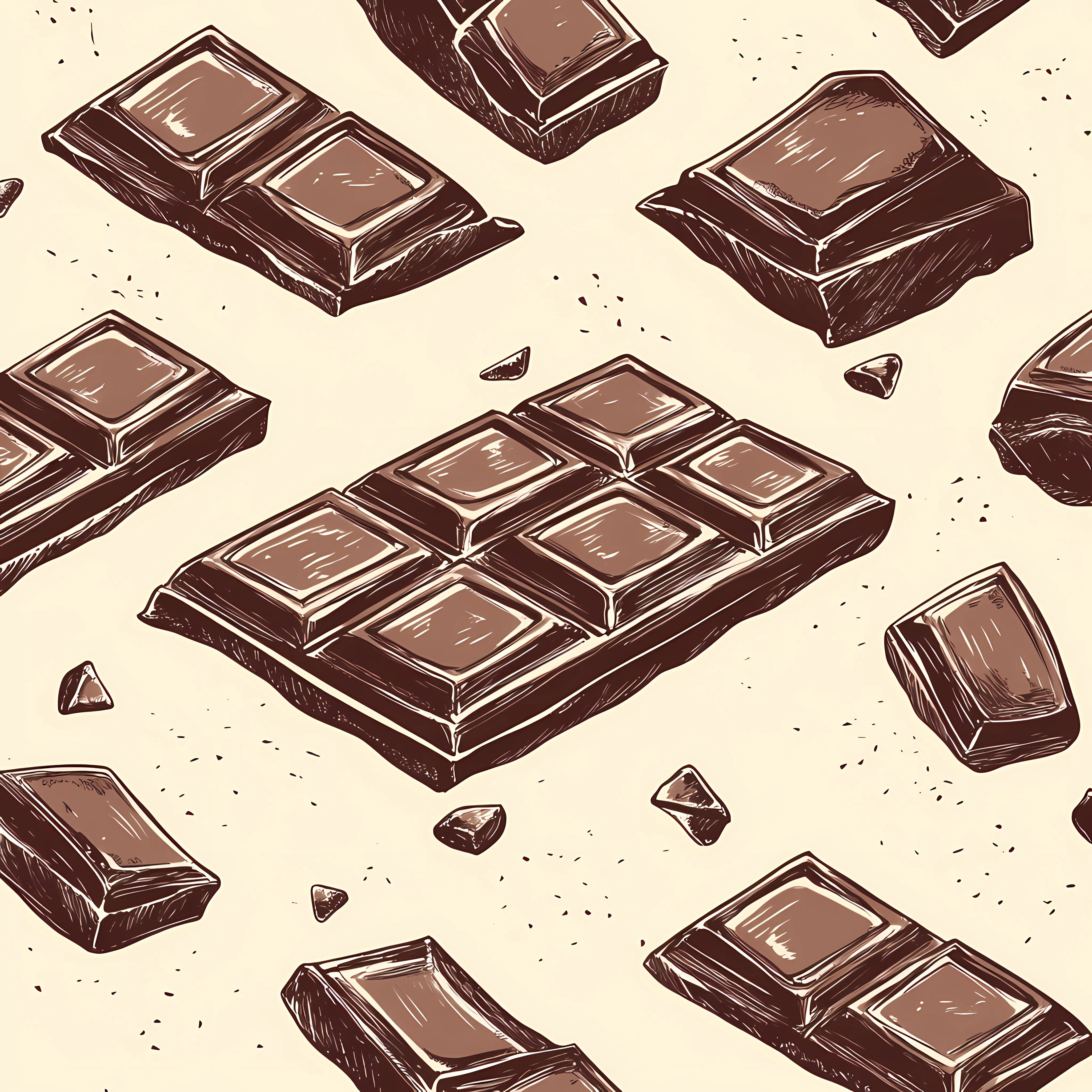 Hand Drawn Chocolate Candies on Brown Background – free dessert graphic image from Dotvec