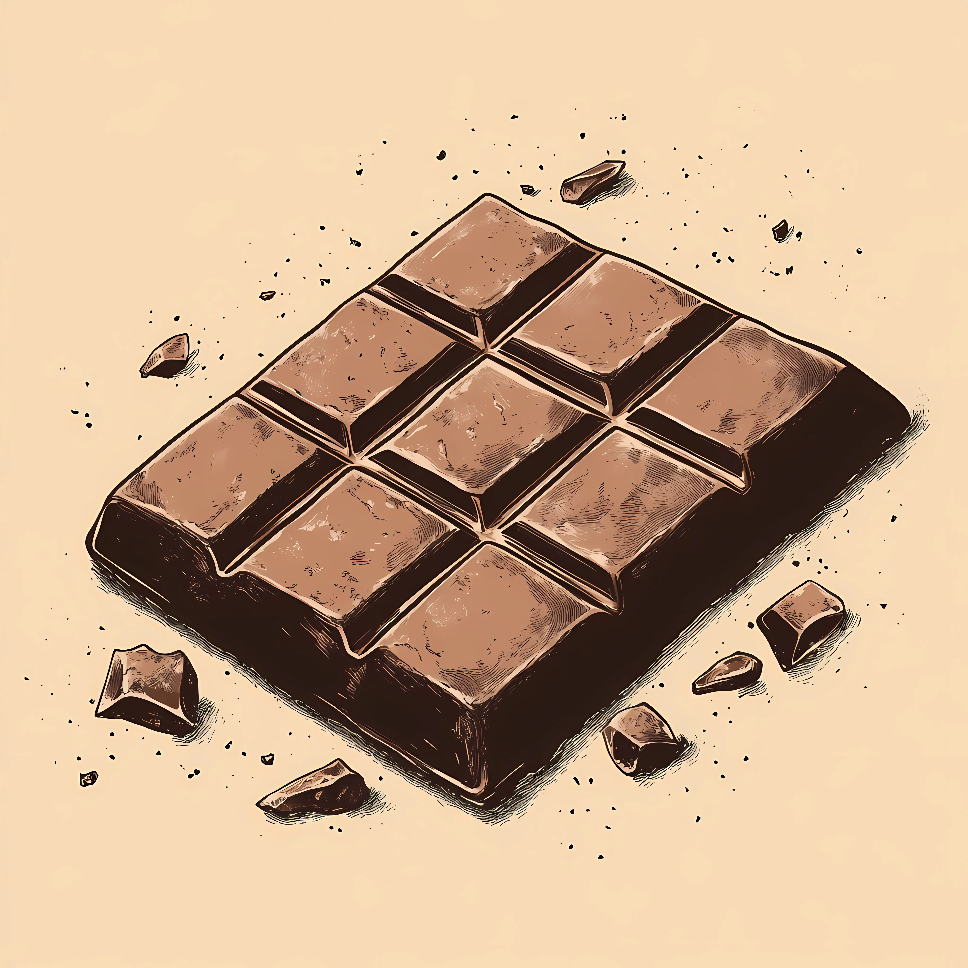 Hand Drawn Porous Chocolate Bar Illustration — free download from Dotvec