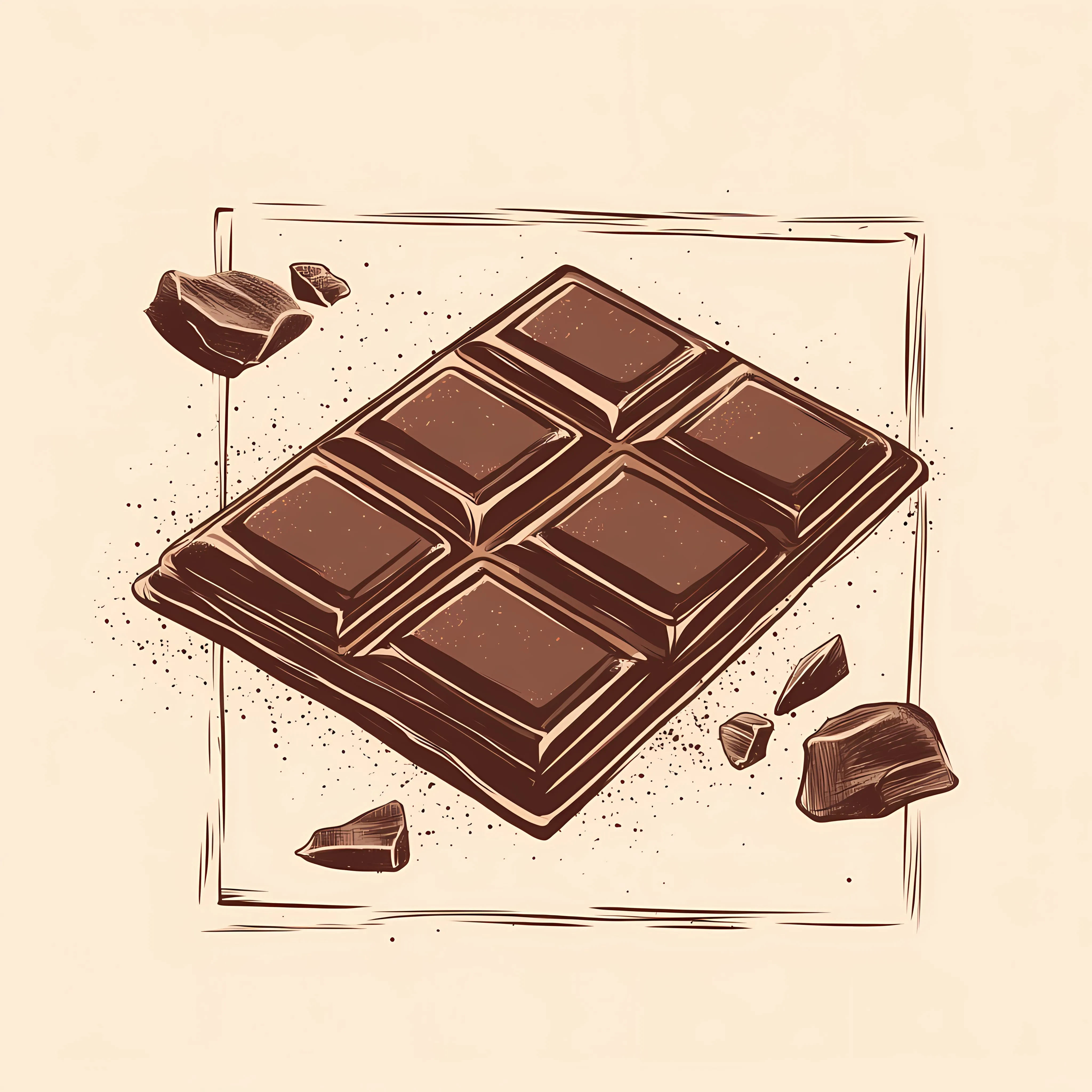 Hand Drawn Porous Chocolate Bar on Brown Background — free download from Dotvec
