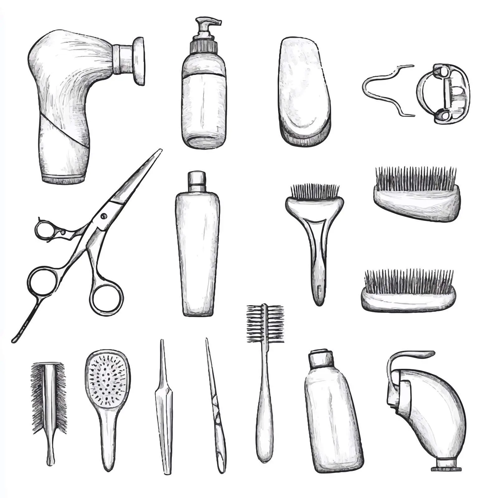 Hand Drawn Barber Shop Sketches Collection — free download from Dotvec