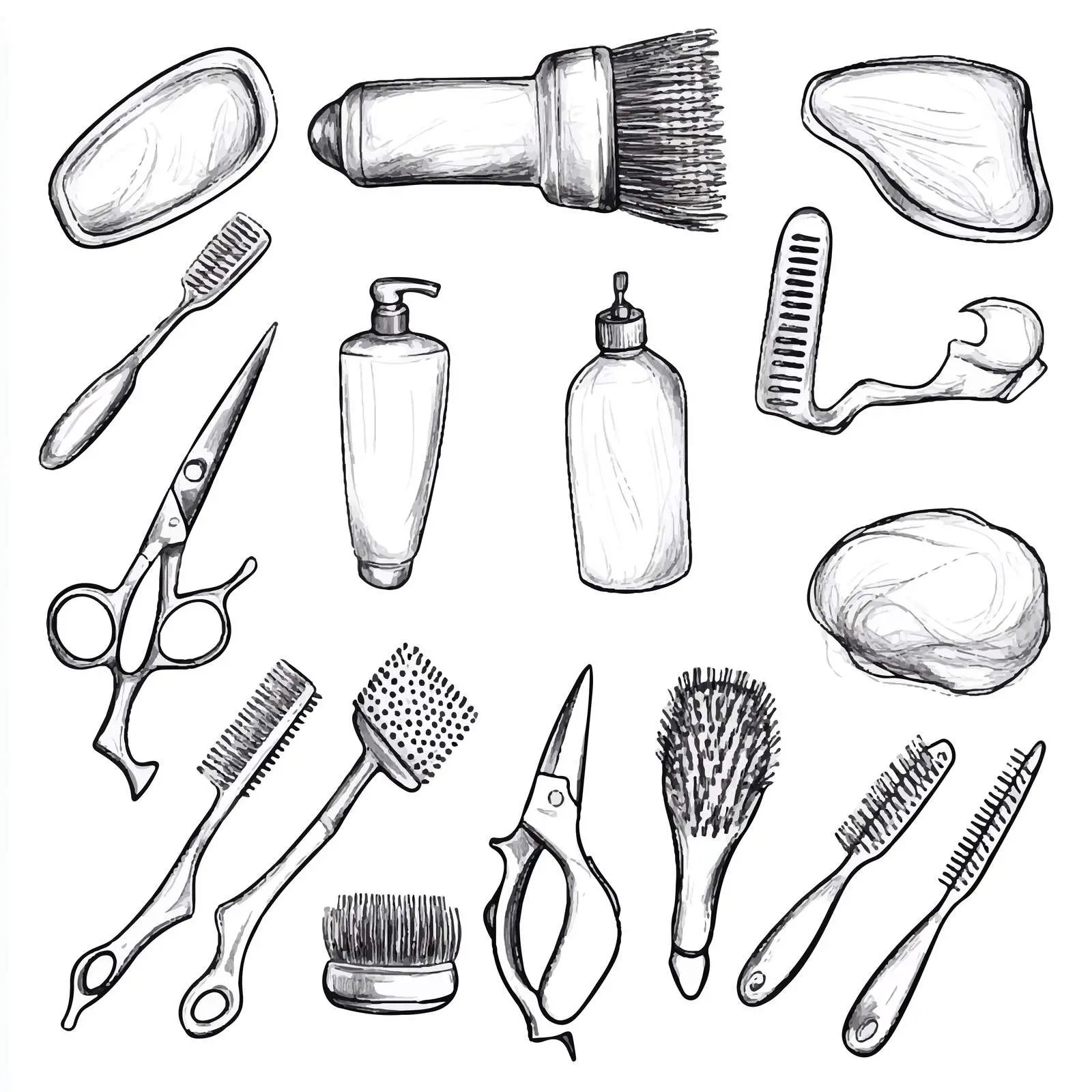 Hand Drawn Barber Shop Sketches Collection – free barbershop decor image from Dotvec