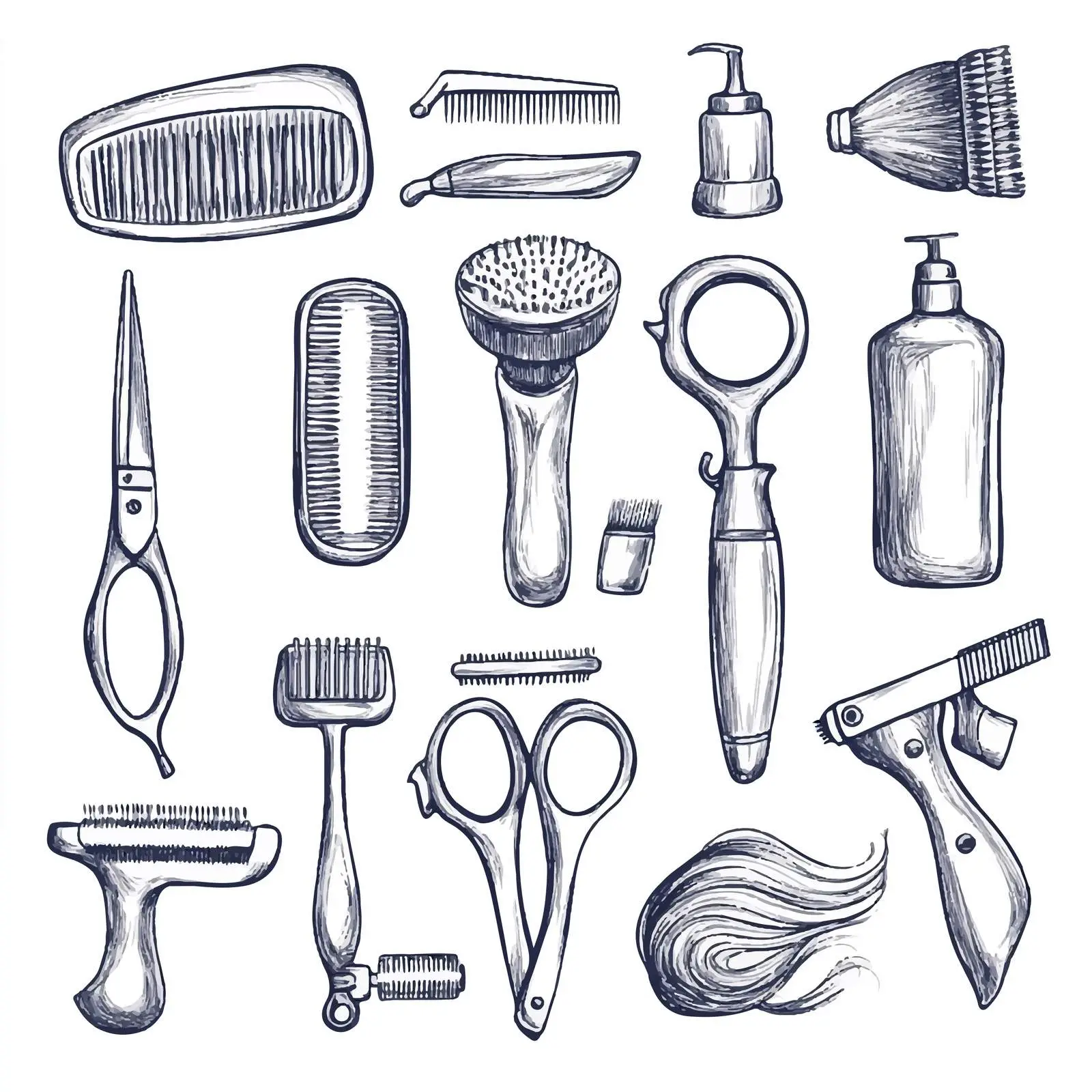 Hand Drawn Barber Shop Sketches Collection — free download from Dotvec