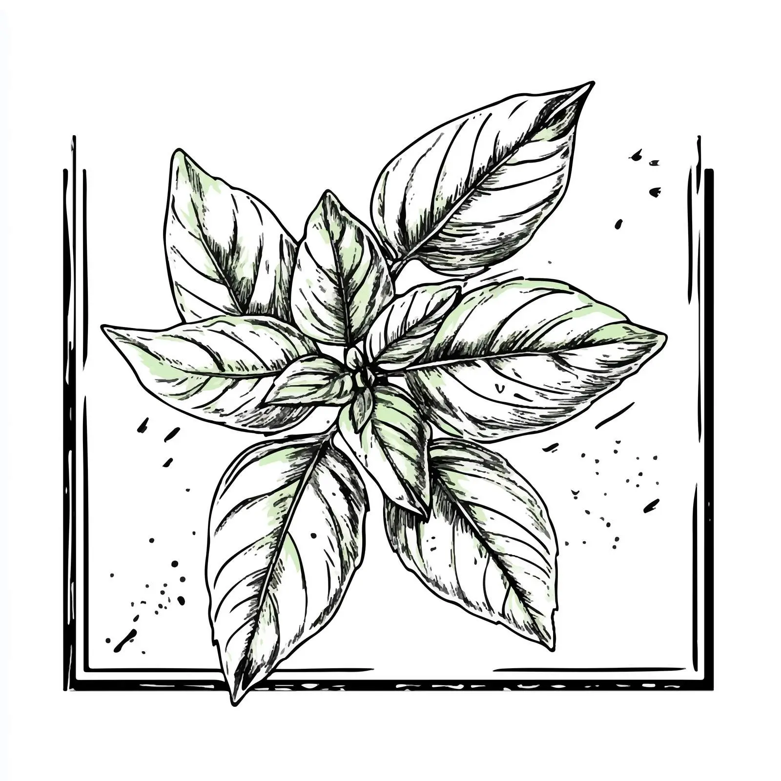 Hand-Drawn Basil Illustration in Sketch Style — free download from Dotvec