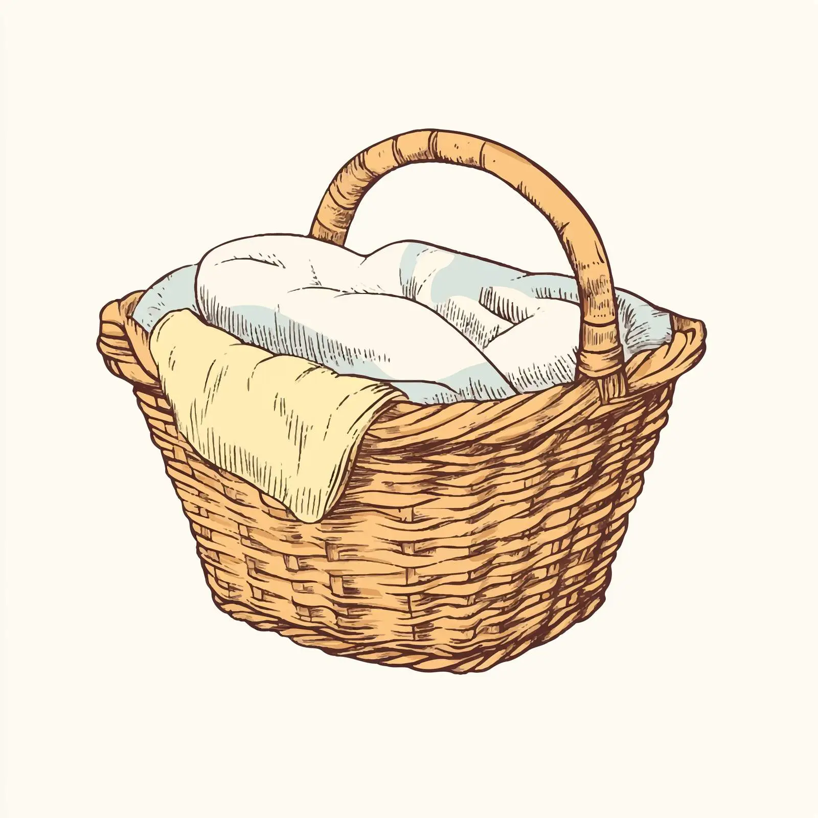 Hand Drawn Baby Basket Sketch Illustration — free download from Dotvec