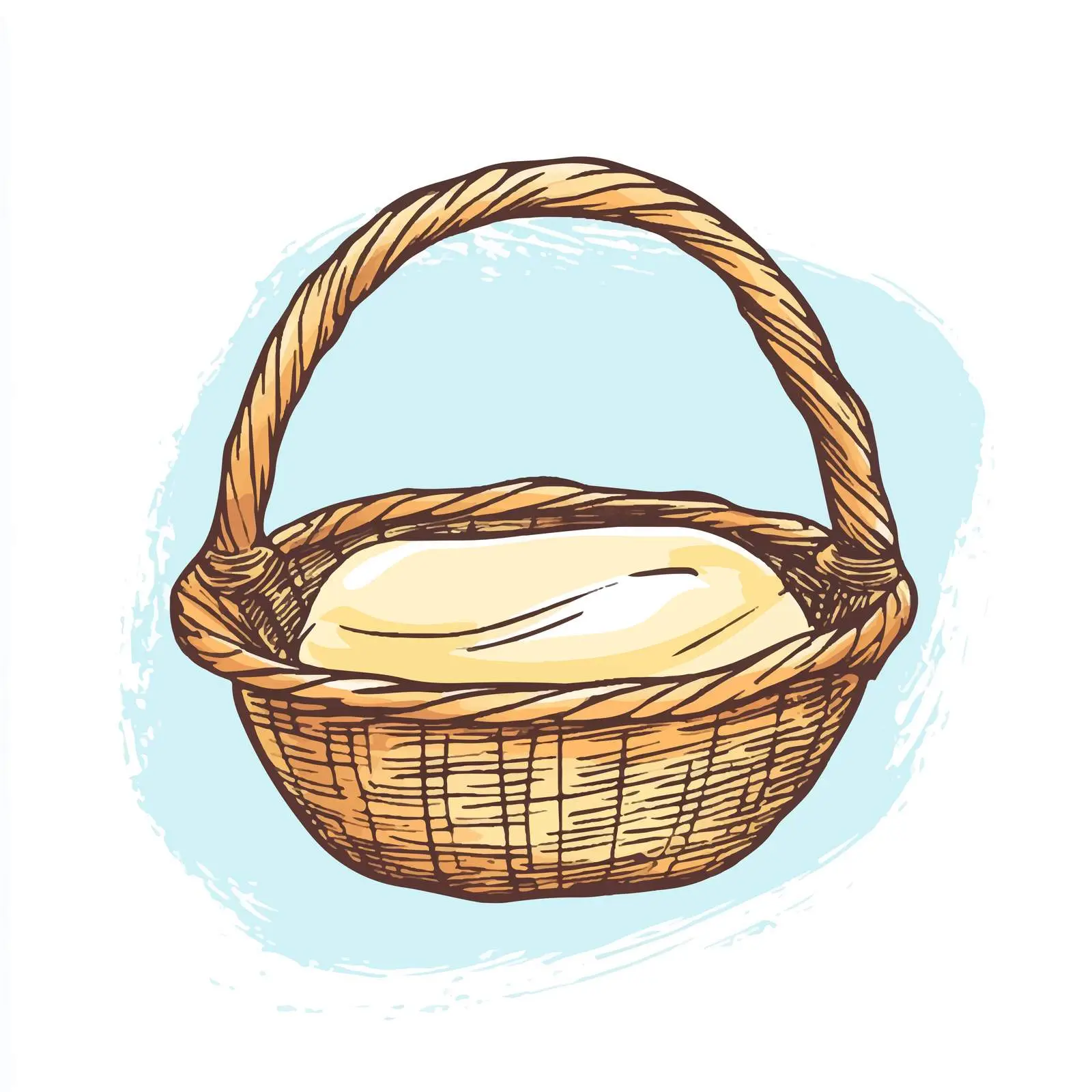 Hand-Drawn Baby Basket Sketch Illustration — free download from Dotvec