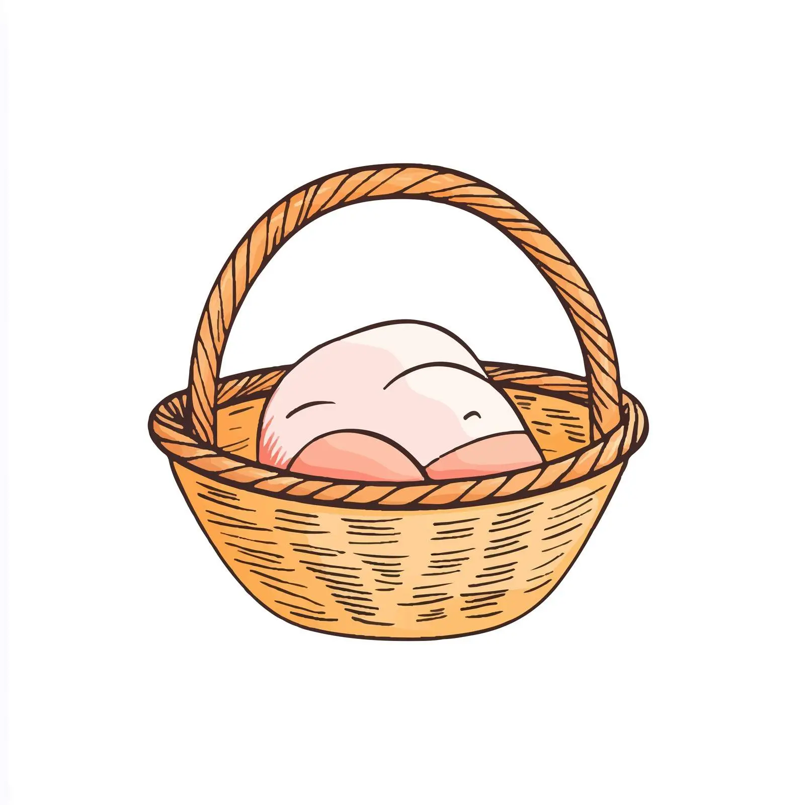 Hand-Drawn Baby Basket Sketch Illustration — free download from Dotvec