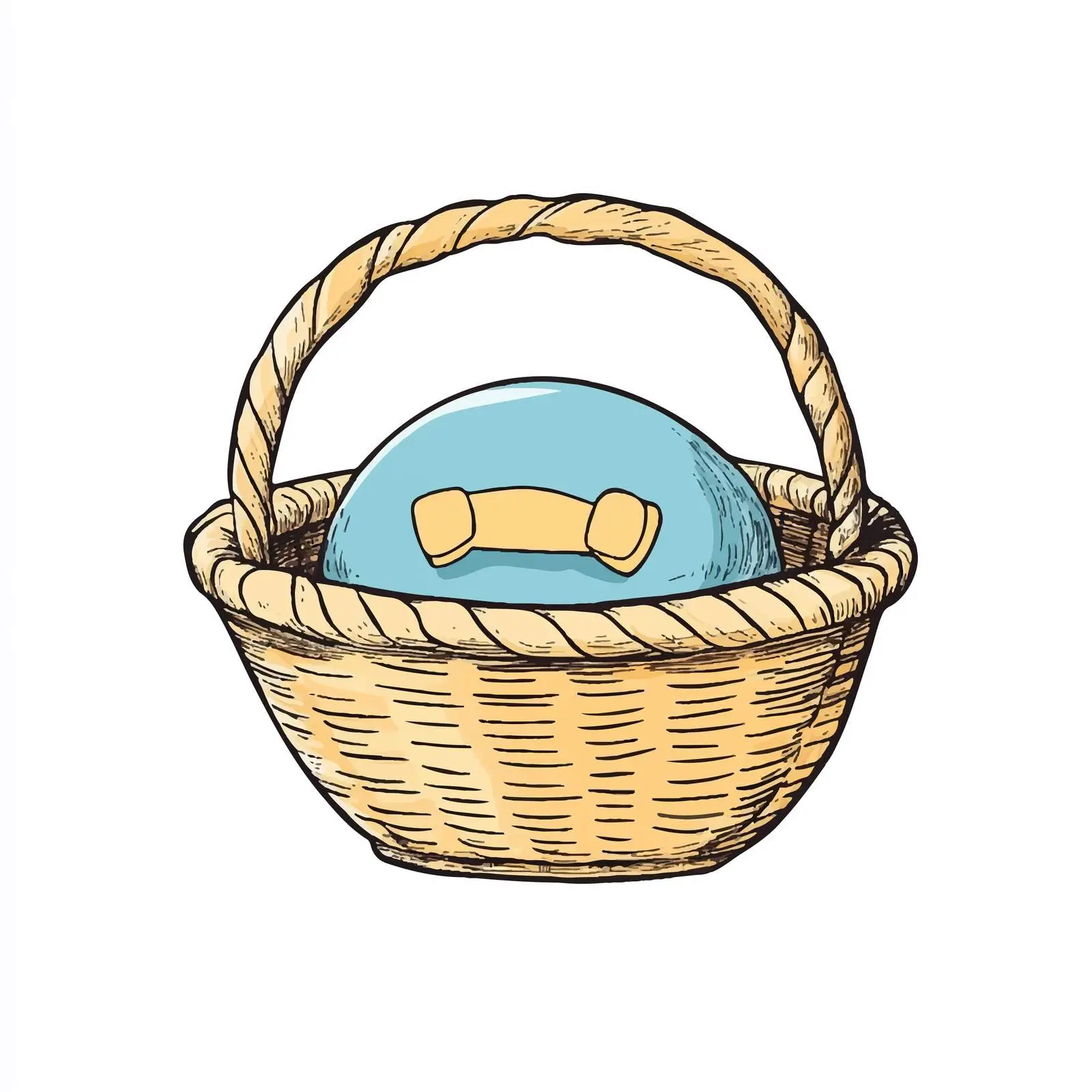 Hand Drawn Baby Basket Sketch Vector Art — free download from Dotvec