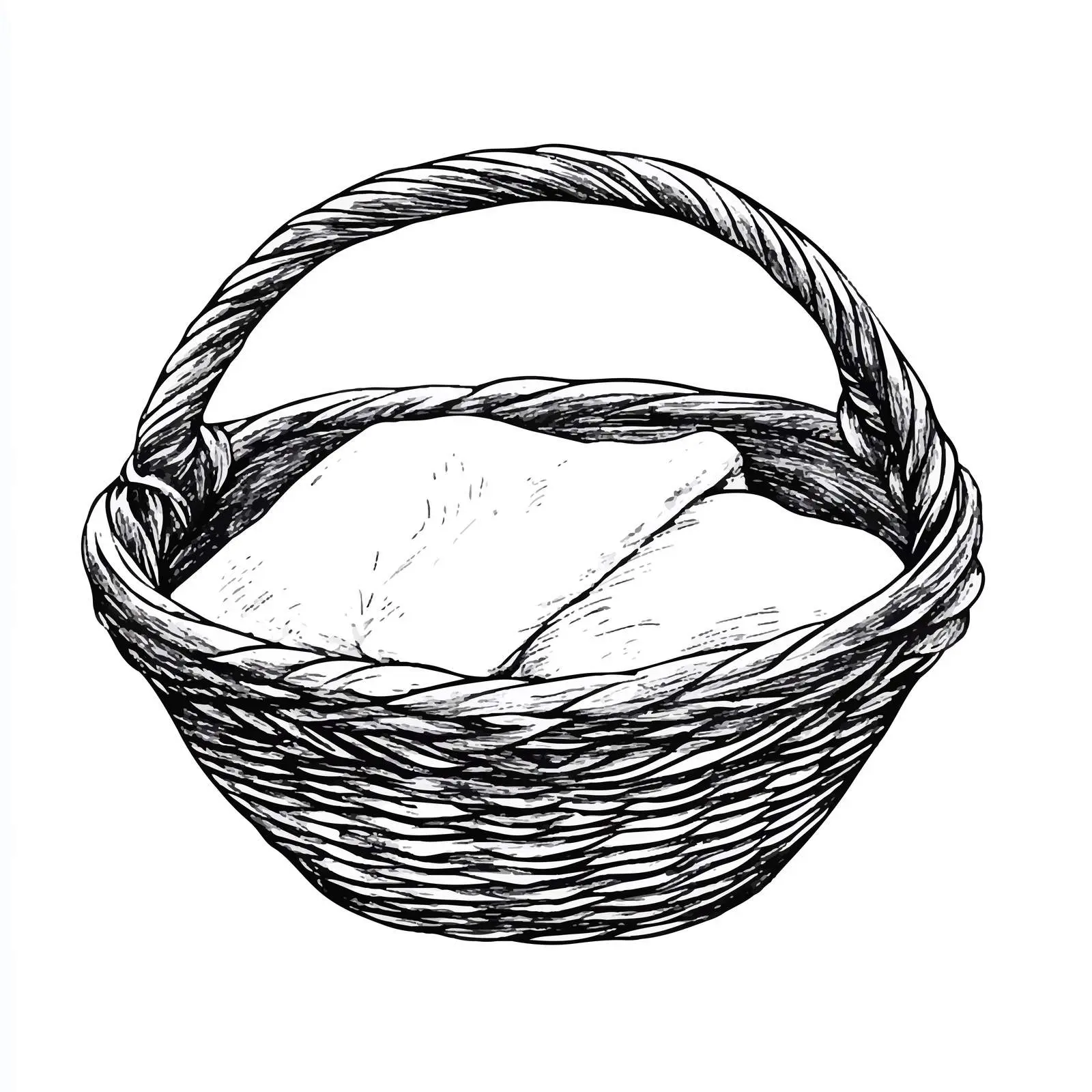 Hand Drawn Baby Basket Sketch Illustration — free download from Dotvec