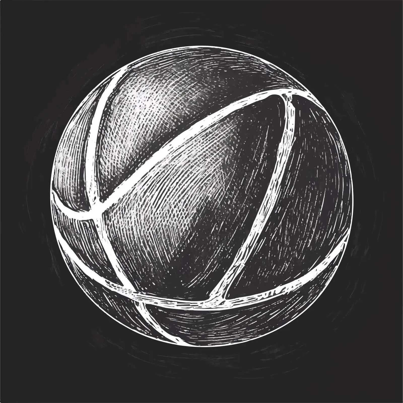 Hand Drawn Basketball Ball Sketch on Chalkboard — free download from Dotvec