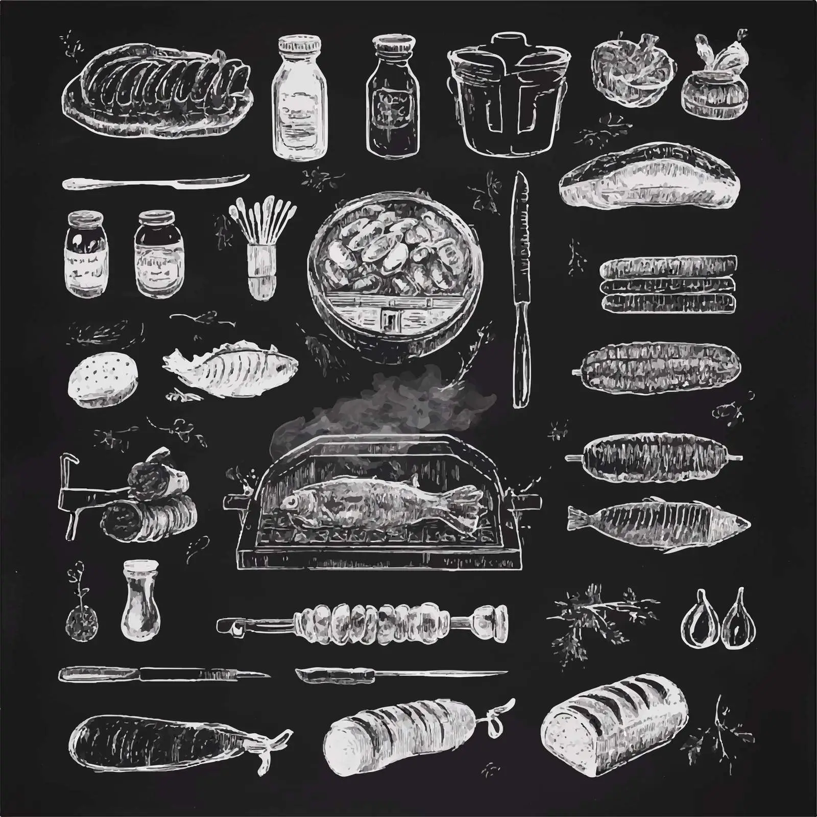 Hand Drawn Barbecue Sketch Collection — free download from Dotvec