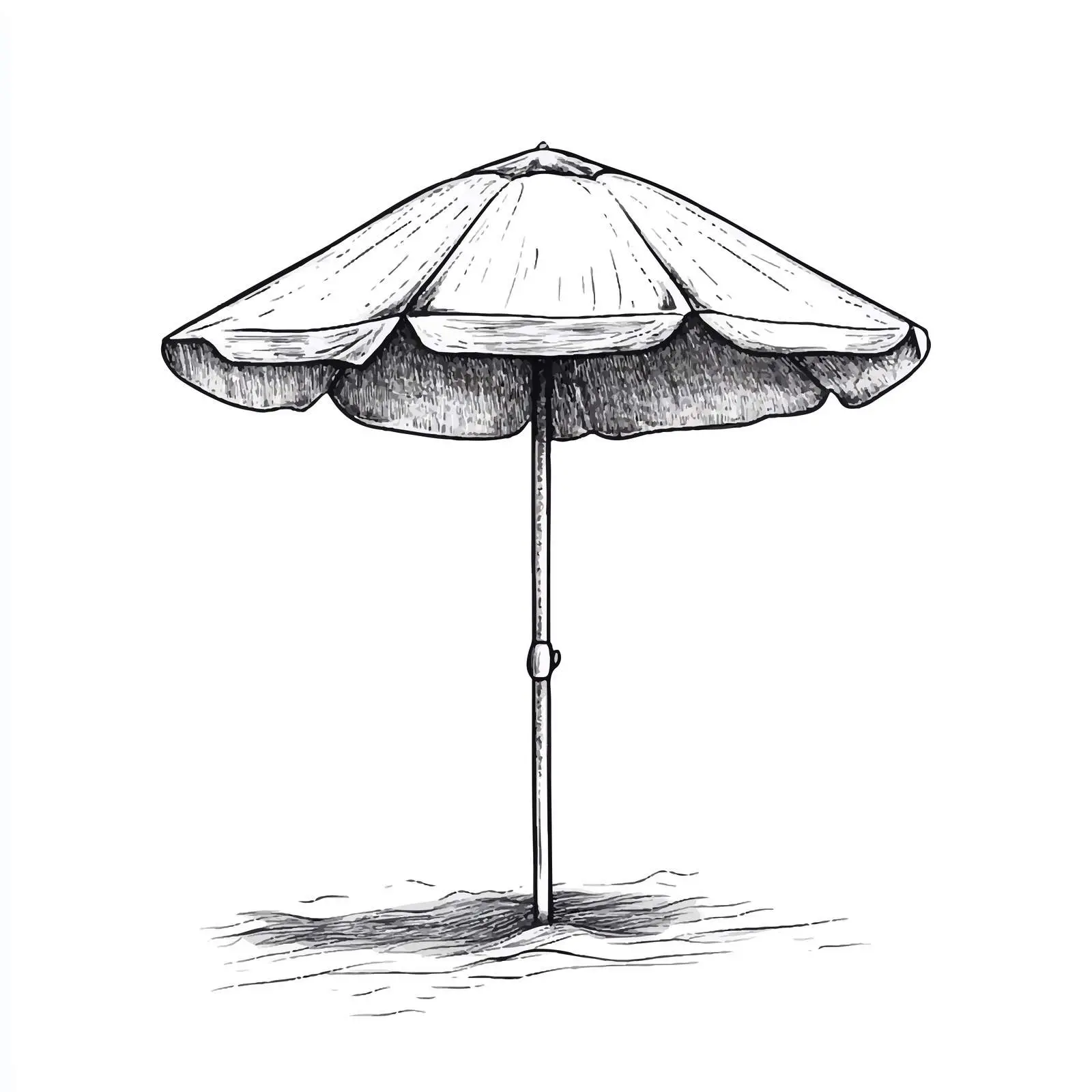 Hand Drawn Beach Umbrella Sketch Illustration — free download from Dotvec