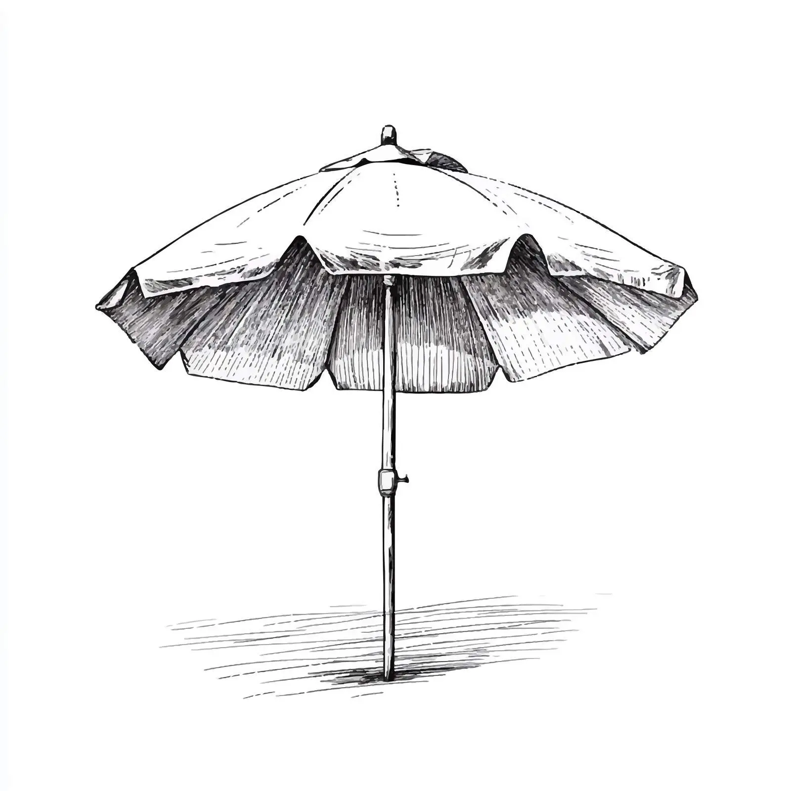 Hand Drawn Beach Umbrella Sketch Vector Design – free parasol image from Dotvec
