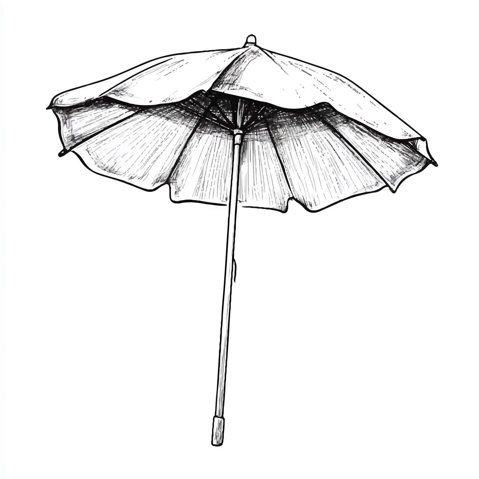 Hand-Drawn Beach Umbrella Vector Art — free download from Dotvec