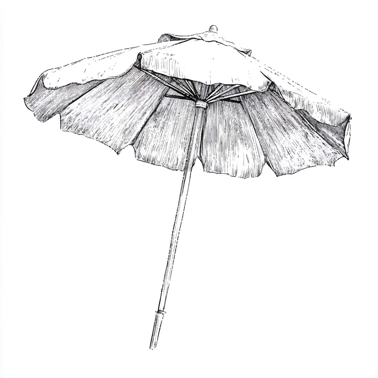 Hand-Drawn Beach Umbrella Sketch Icon — free download from Dotvec