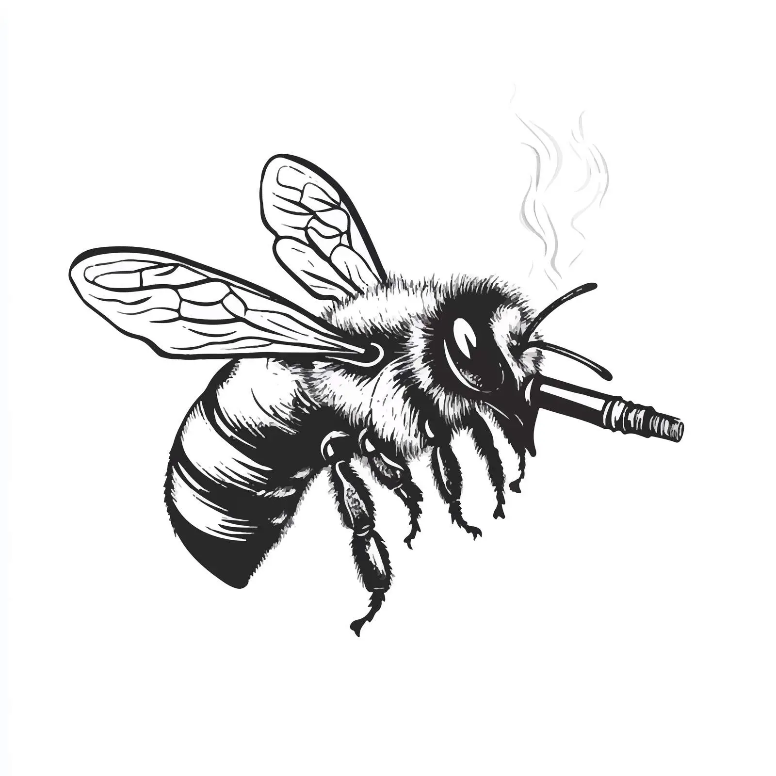 Hand-Drawn Bee Smoker Sketch on White Background — free download from Dotvec