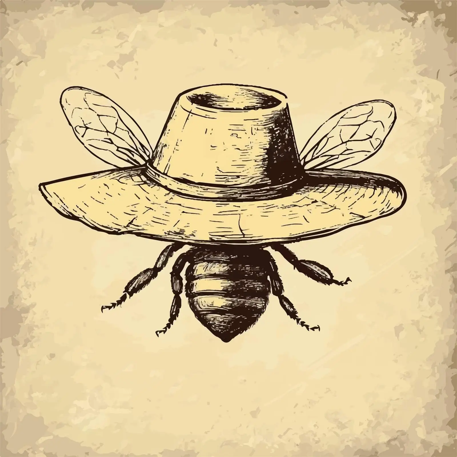 Hand Drawn Beekeeper Hat Vintage Sketch — free download from Dotvec