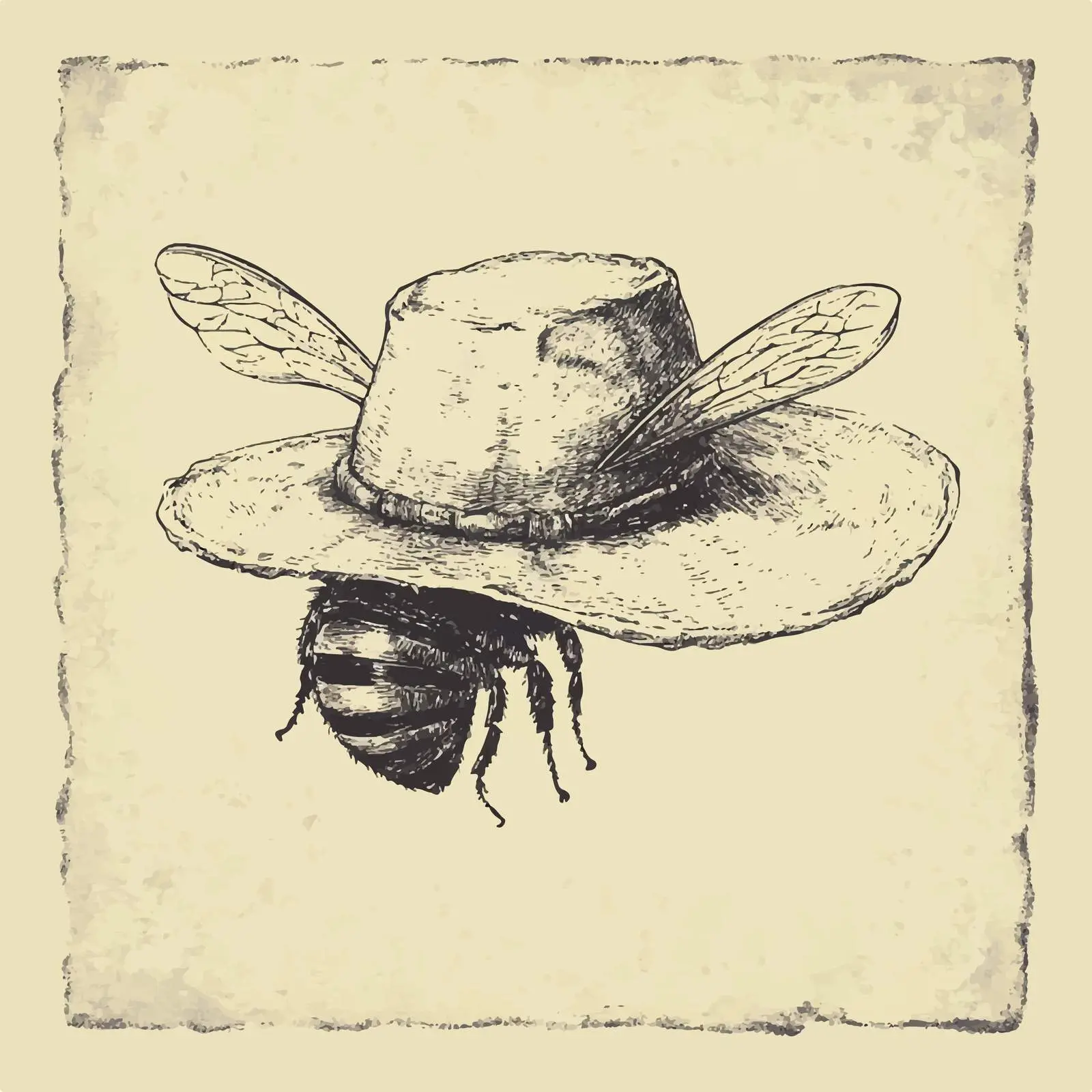 Hand-Drawn Beekeeper Hat Sketch on Old Paper — free download from Dotvec