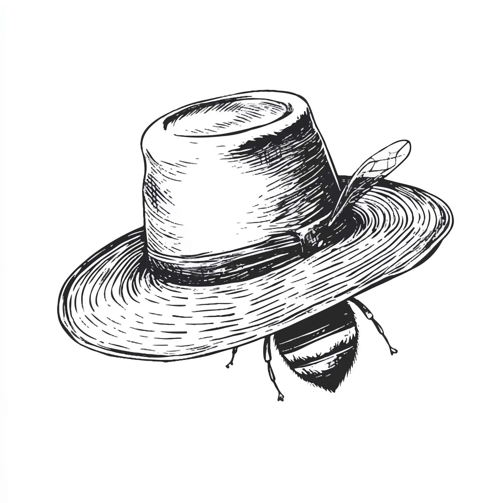 Hand-Drawn Beekeeper Hat Vector Illustration — free download from Dotvec