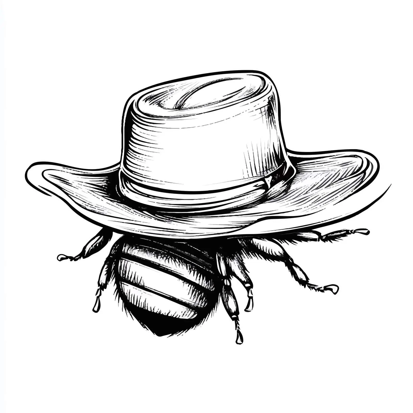 Hand-Drawn Beekeeper Hat Sketch in Vector Style — free download from Dotvec