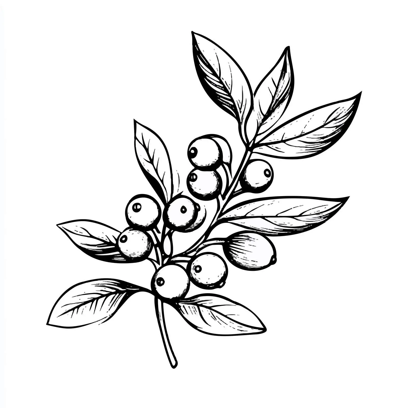 Hand Drawn Mistletoe Berry and Leaves Vector — free download from Dotvec