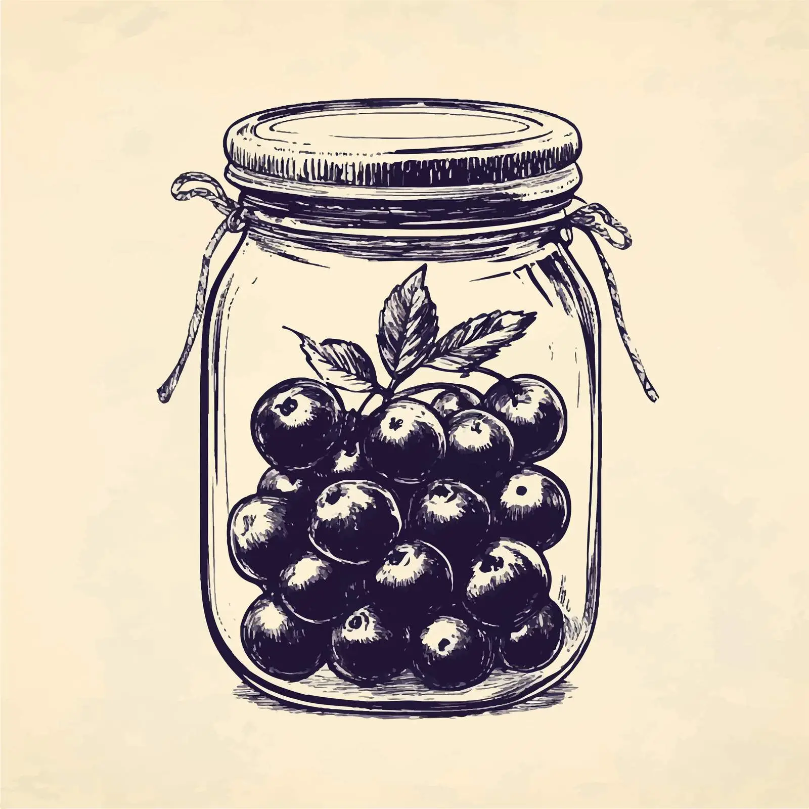 Hand Drawn Berry Jam Glass Jar Sketch — free download from Dotvec