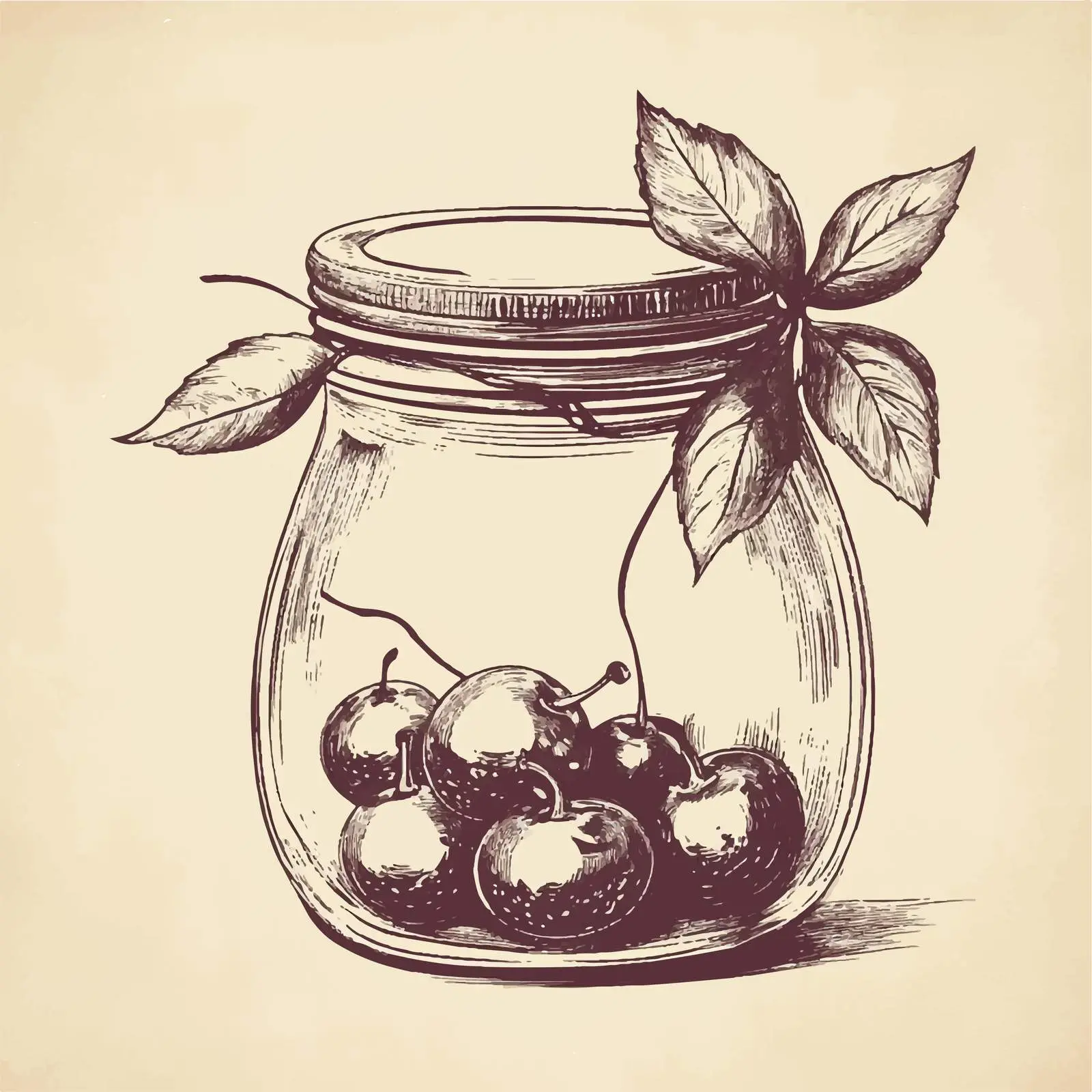 Hand Drawn Berry Jam Glass Jar Illustration — free download from Dotvec