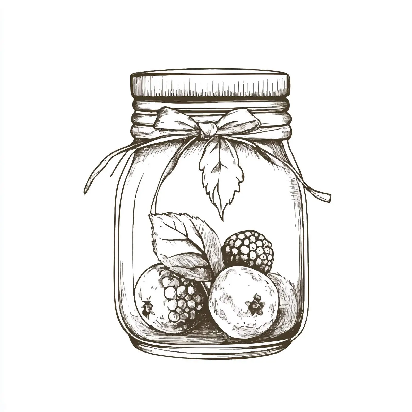 Hand Drawn Berry Jam Glass Jar Illustration – free glass jar image from Dotvec