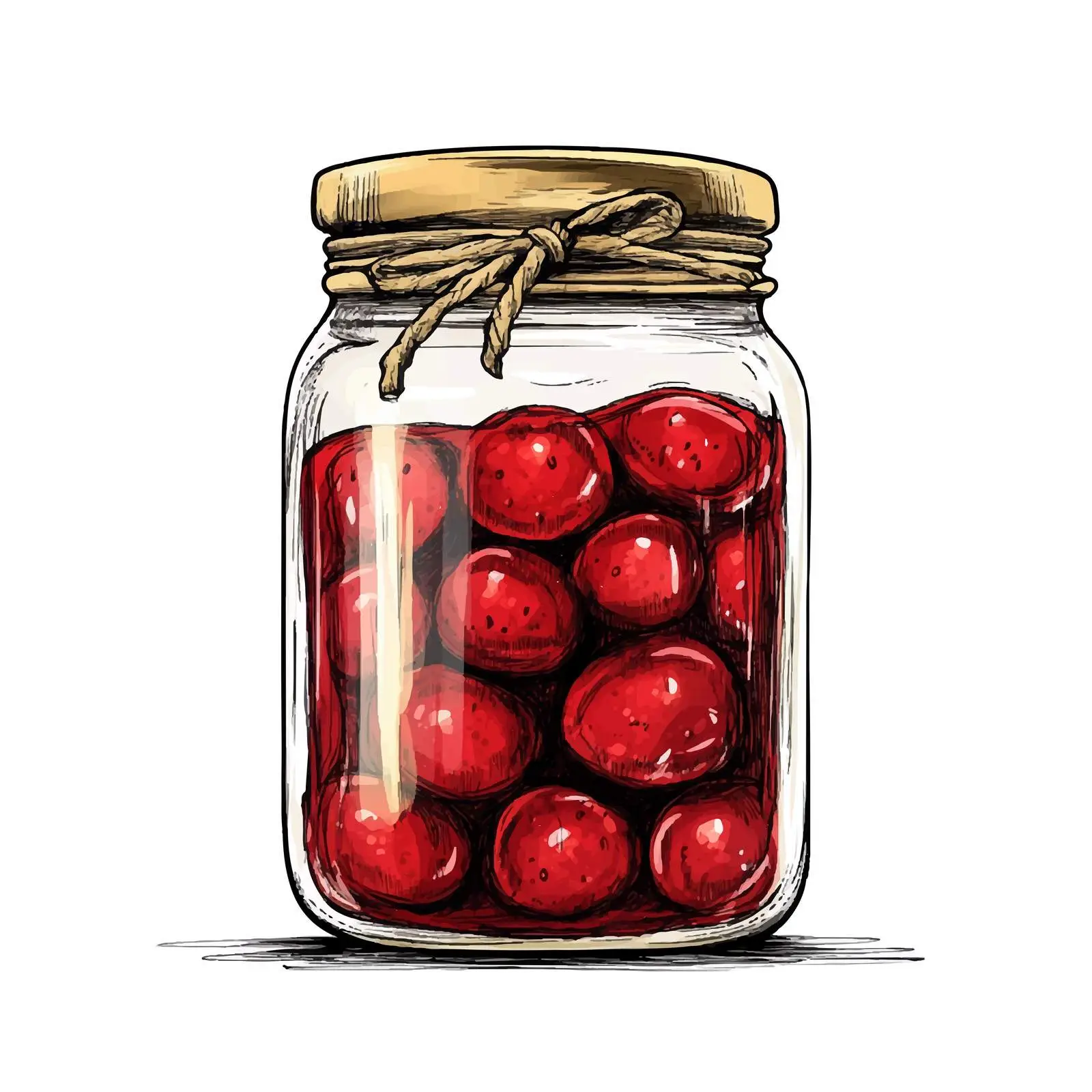 Hand Drawn Berry Jam Glass Jar Illustration — free download from Dotvec