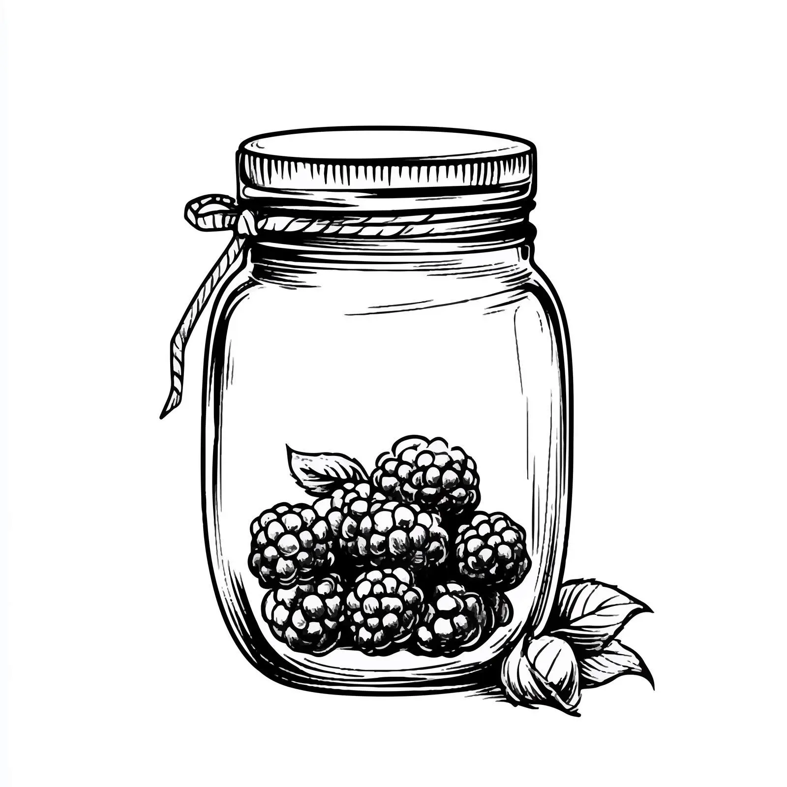 Hand Drawn Berry Jam Glass Jar Illustration – free glass jar image from Dotvec
