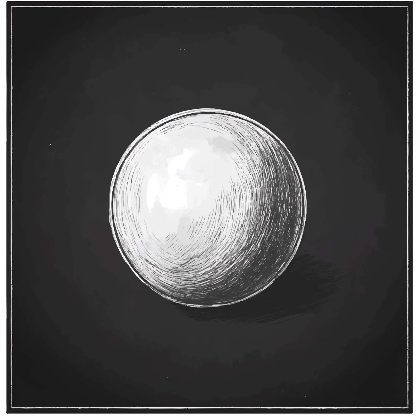 Hand-Drawn Billiard Ball Sketch on Chalkboard – free pool table image from Dotvec
